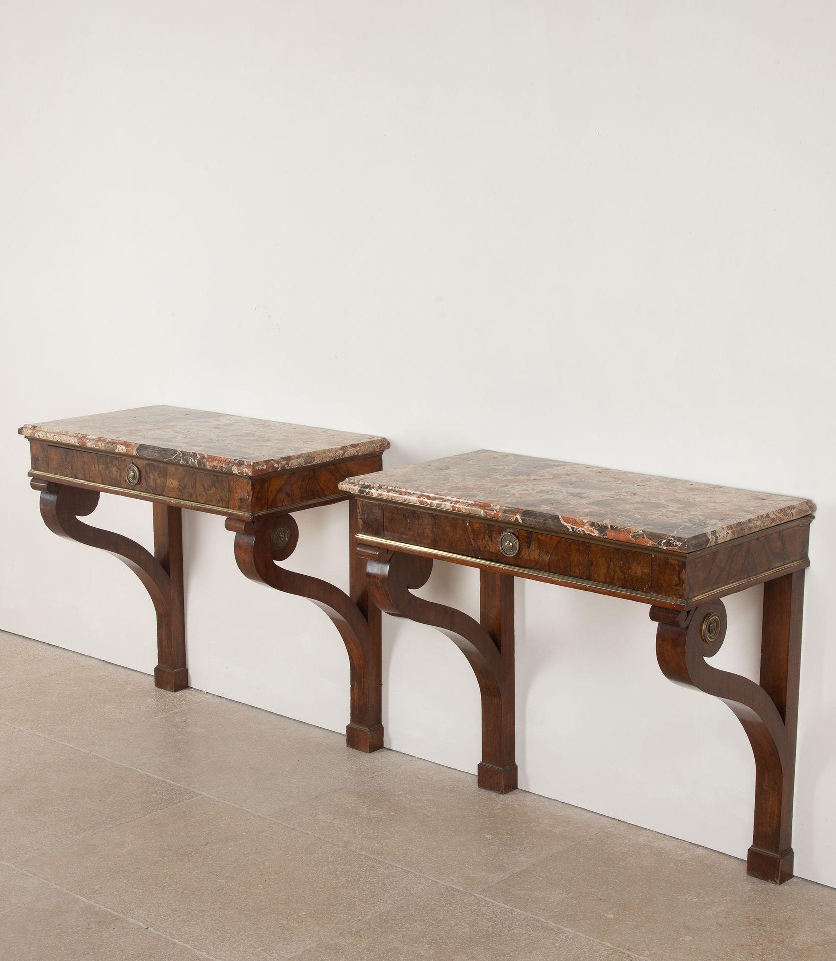 Empire Pair of 19th Century Italian Console Tables For Sale