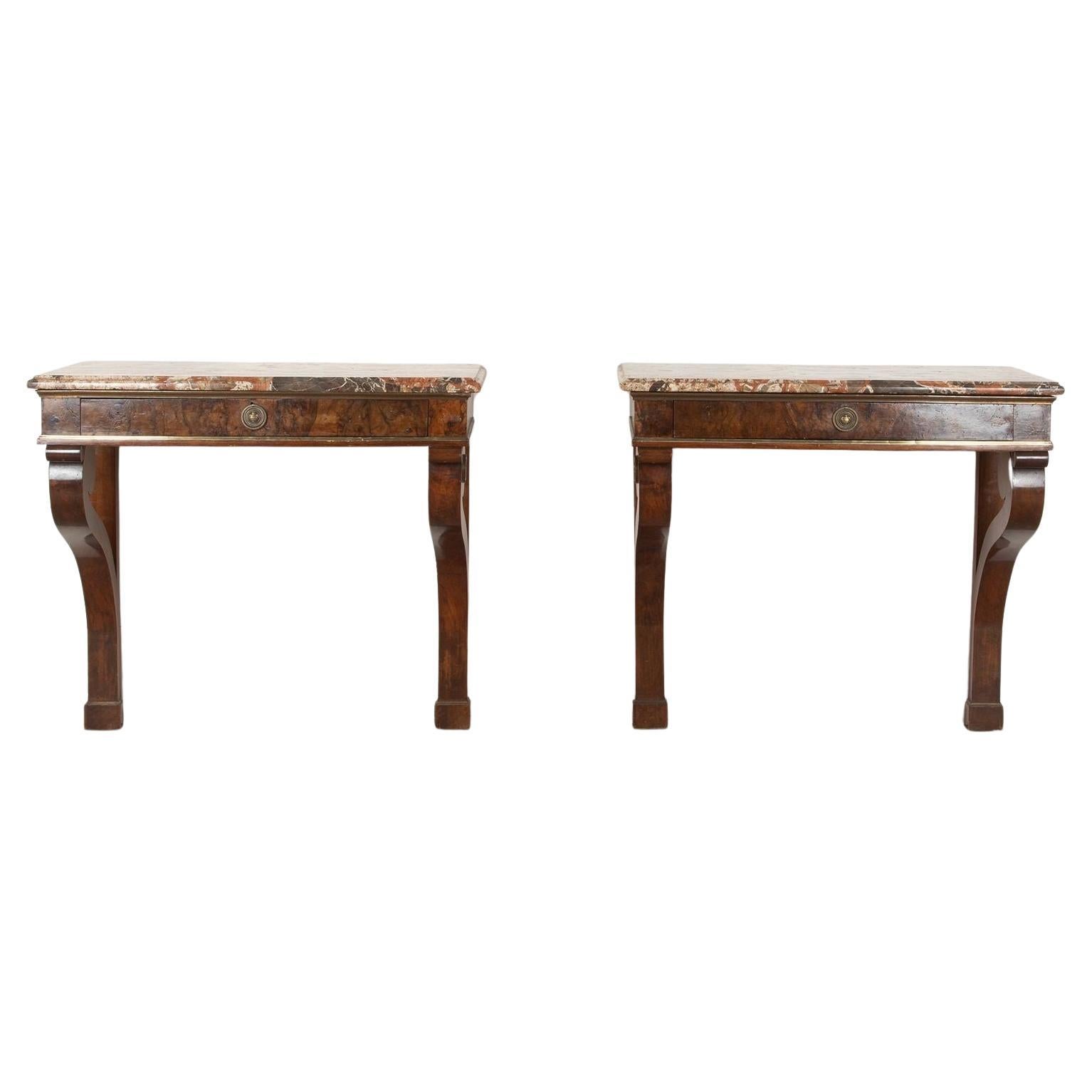 Pair of 19th Century Italian Console Tables For Sale