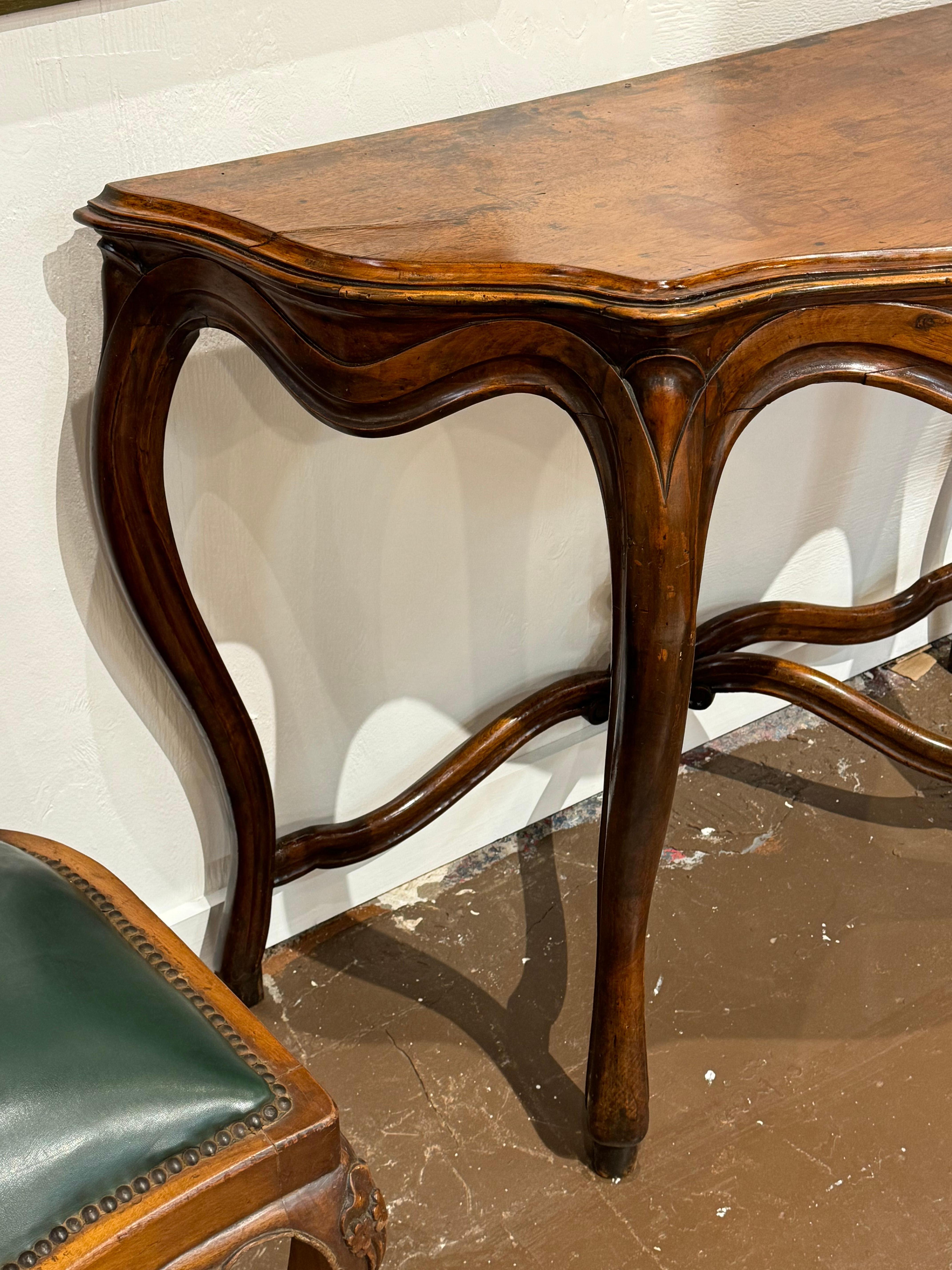 Pair of 19th Century Italian Console Tables of Walnut  For Sale 10
