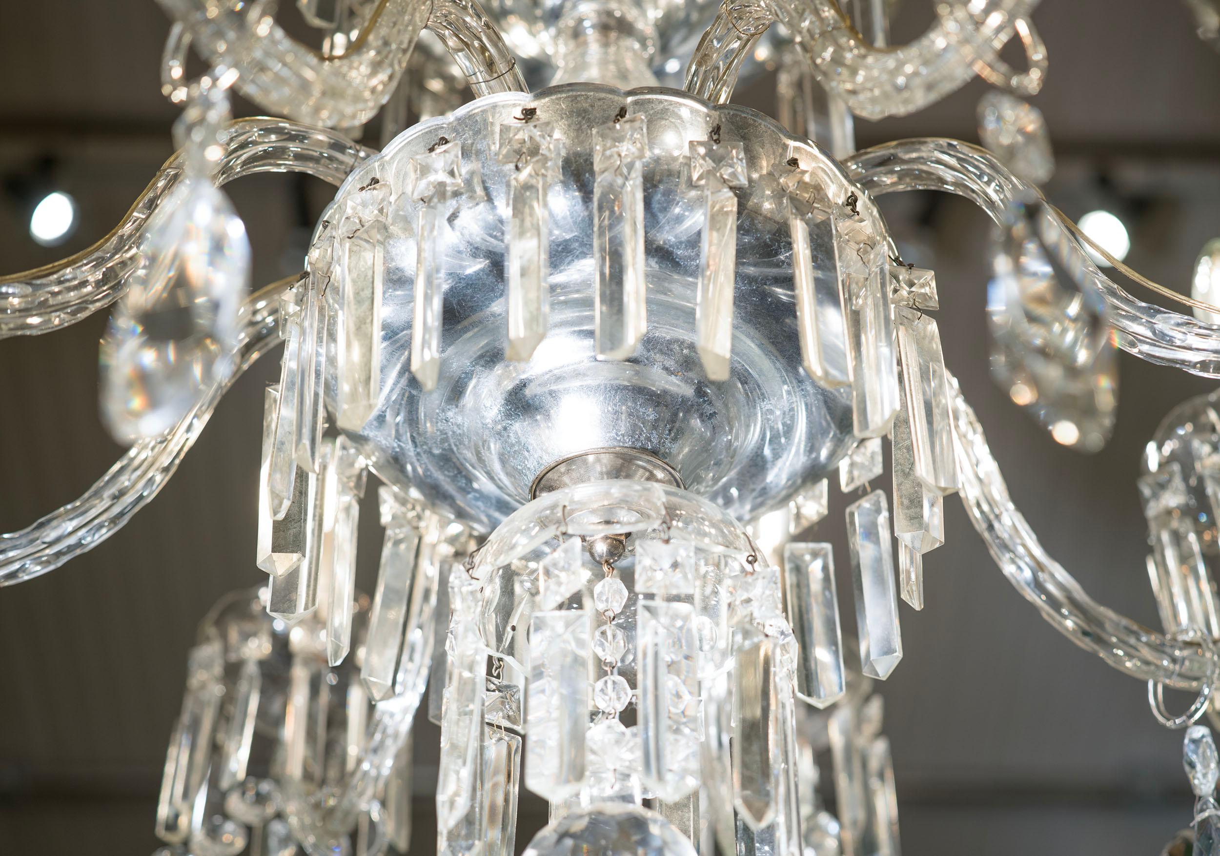 Neoclassical Revival Pair of 19th century Italian Crystal Chandeliers