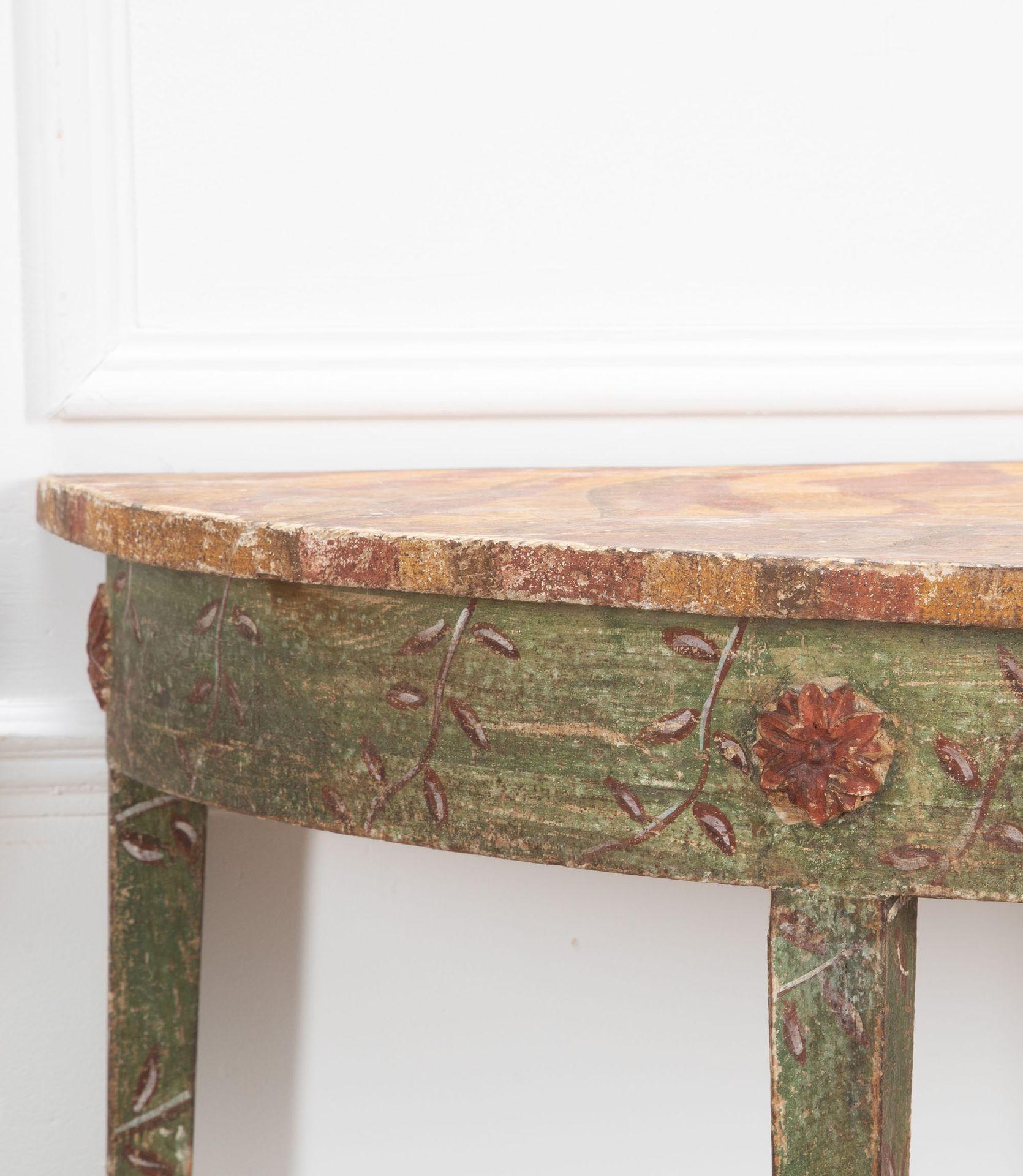 Pair of 19th Century Italian Demi Lune Tables For Sale 10
