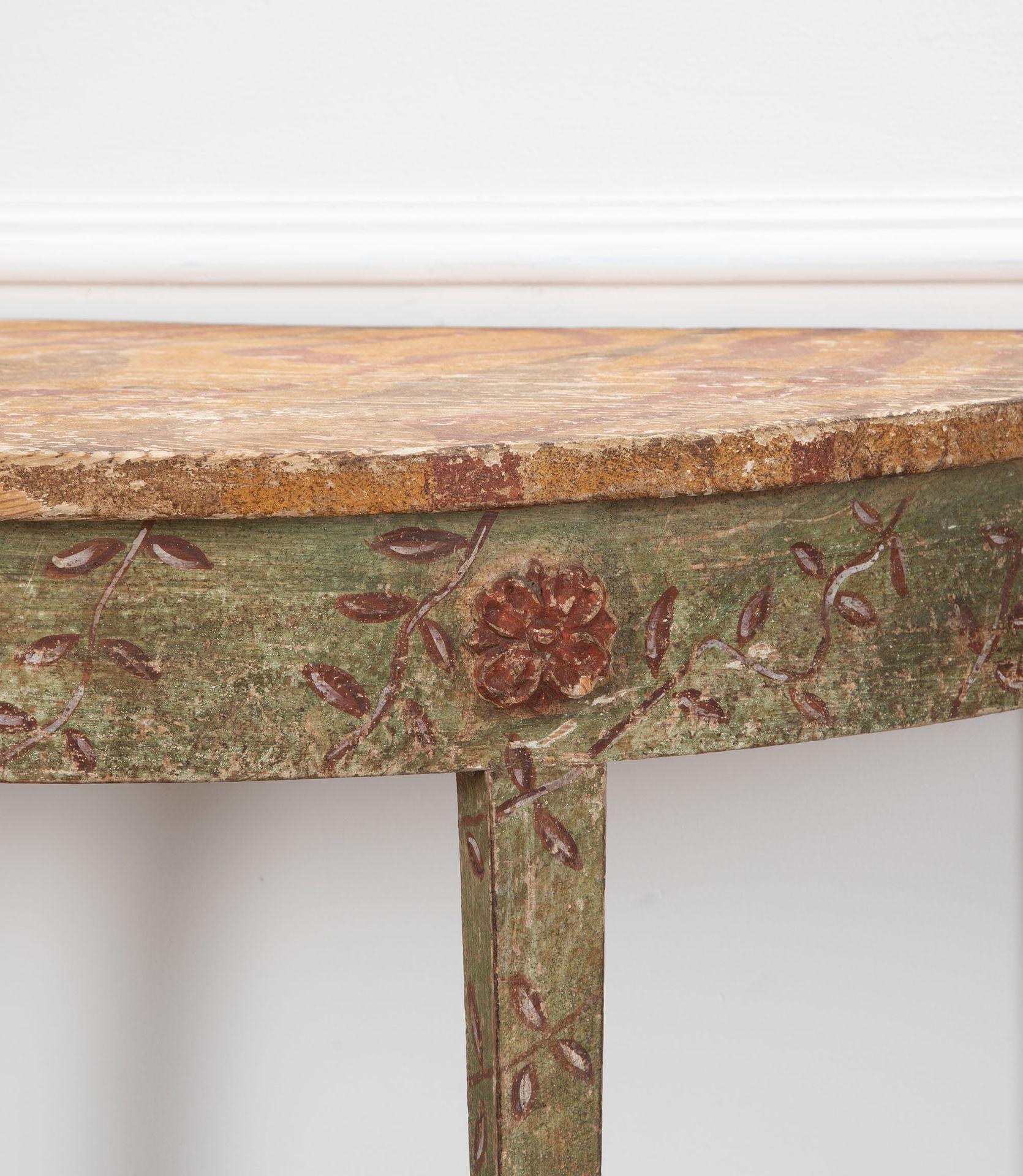 Pair of 19th Century Italian Demi Lune Tables For Sale 11
