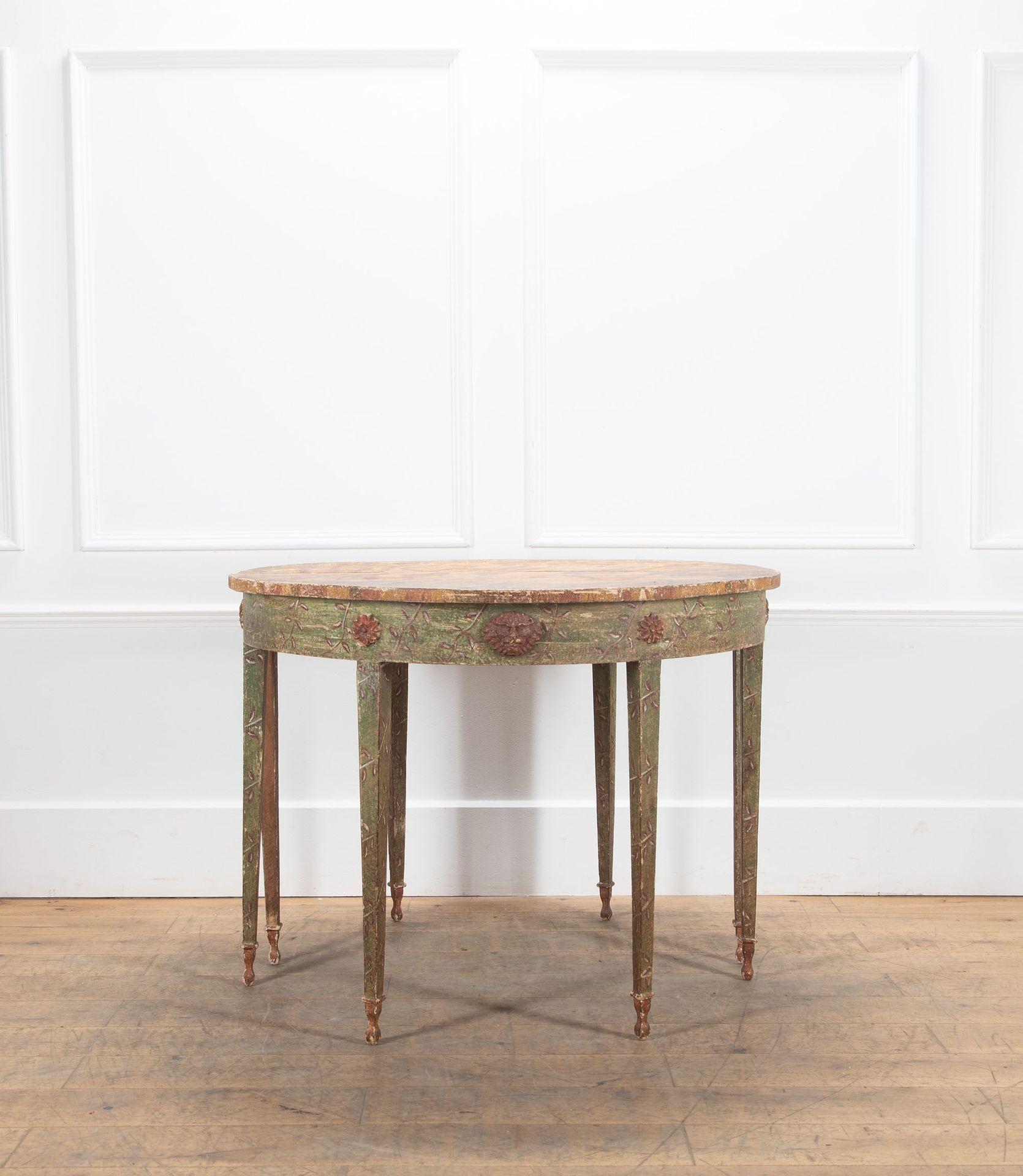 Wood Pair of 19th Century Italian Demi Lune Tables For Sale