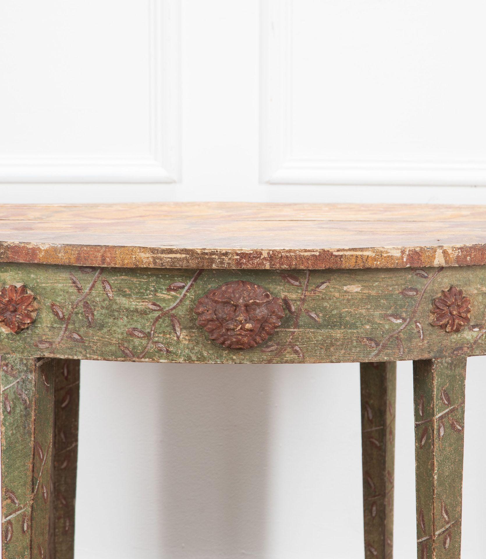 Pair of 19th Century Italian Demi Lune Tables For Sale 3