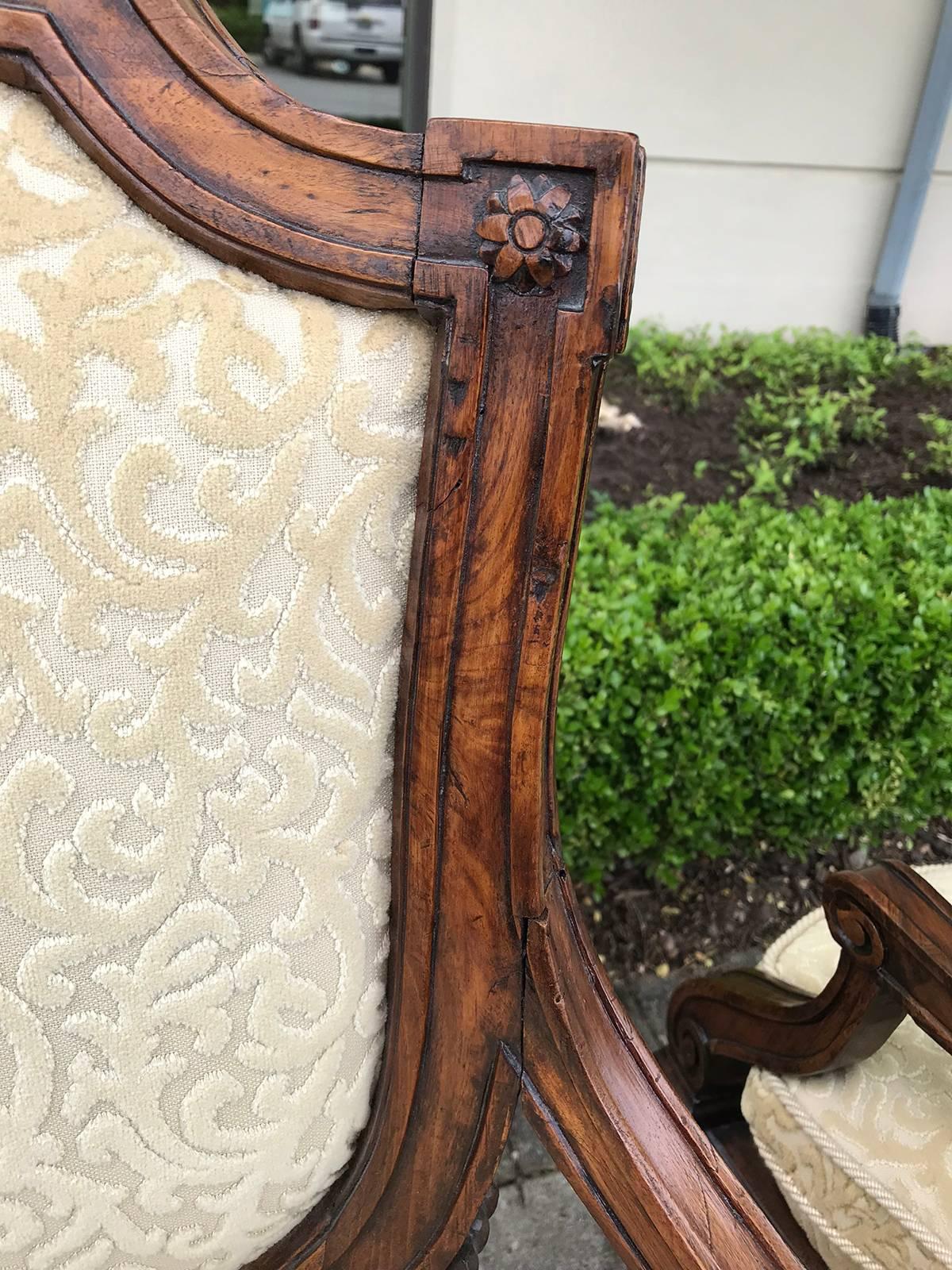 Pair of 19th Century Italian Directoire Style Armchairs, Shield Back In Good Condition In Atlanta, GA