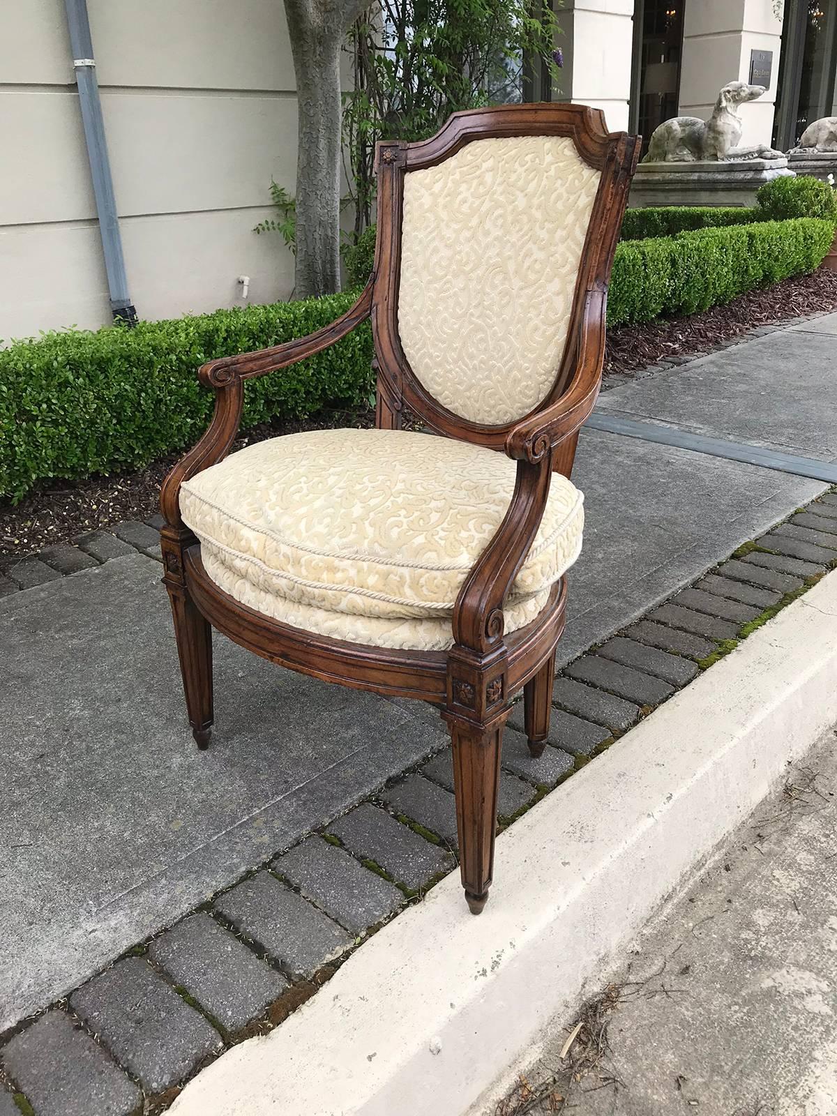 Pair of 19th Century Italian Directoire Style Armchairs, Shield Back 2