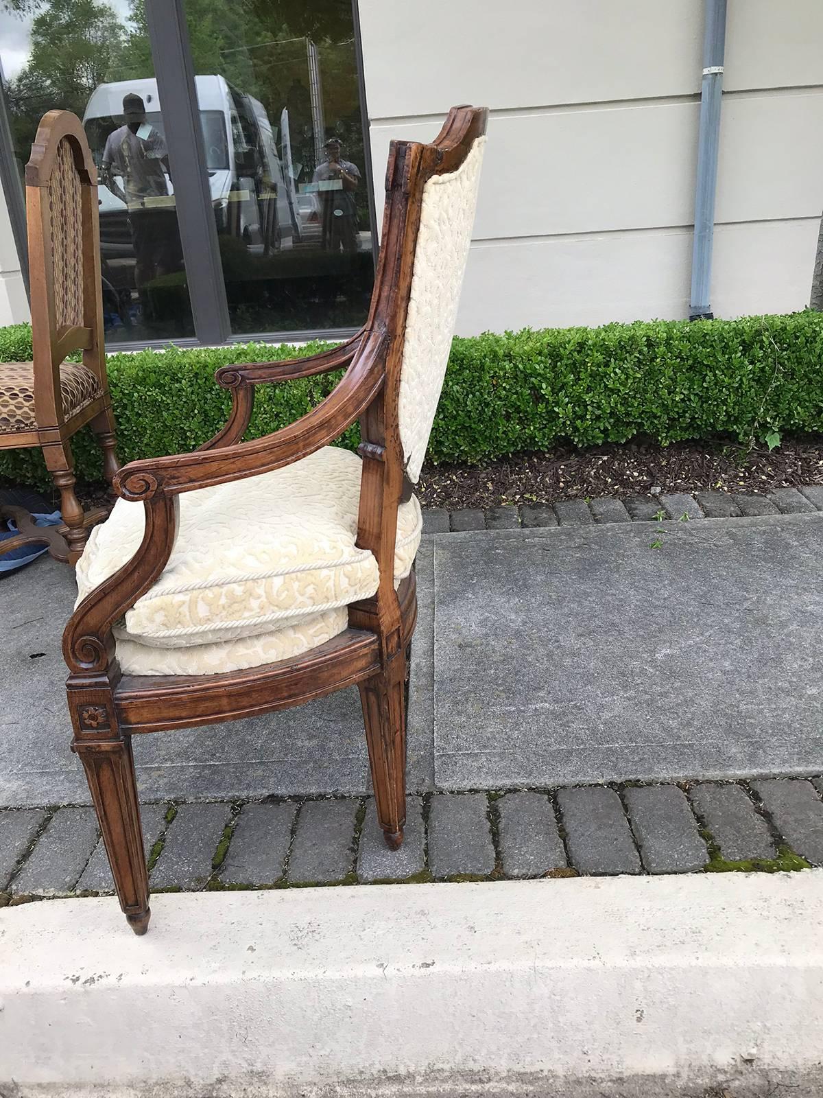 Pair of 19th Century Italian Directoire Style Armchairs, Shield Back 4