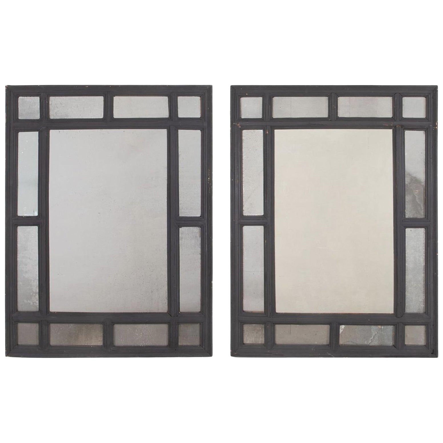 Pair of 19th Century Italian Ebonised Mirrors