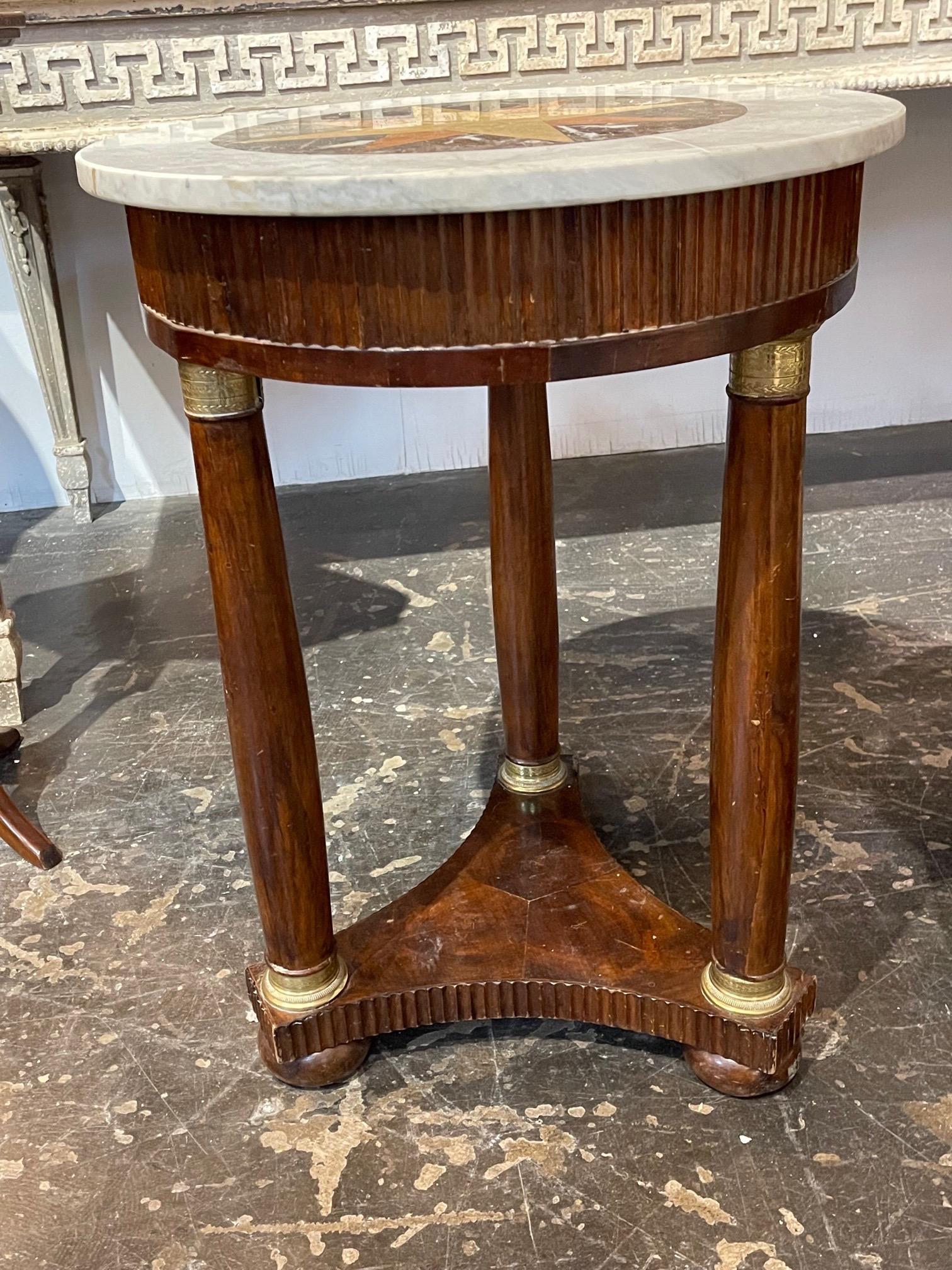 Pair of 19th Century Italian Empire Style Walnut Side Tables For Sale 1