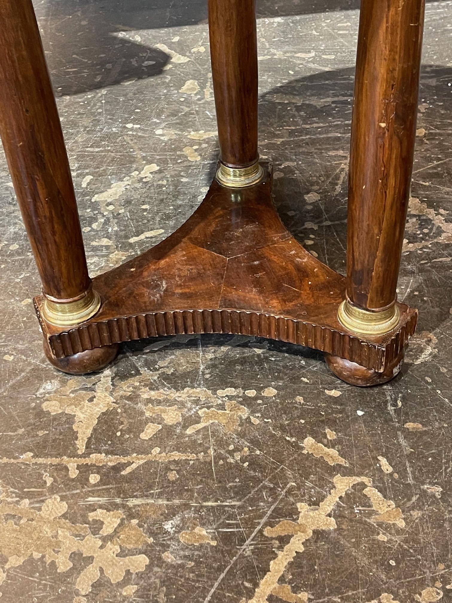 Pair of 19th Century Italian Empire Style Walnut Side Tables For Sale 2