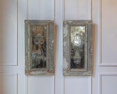 Pair of 19th Century Italian Engraved Mirrors with Original Paint