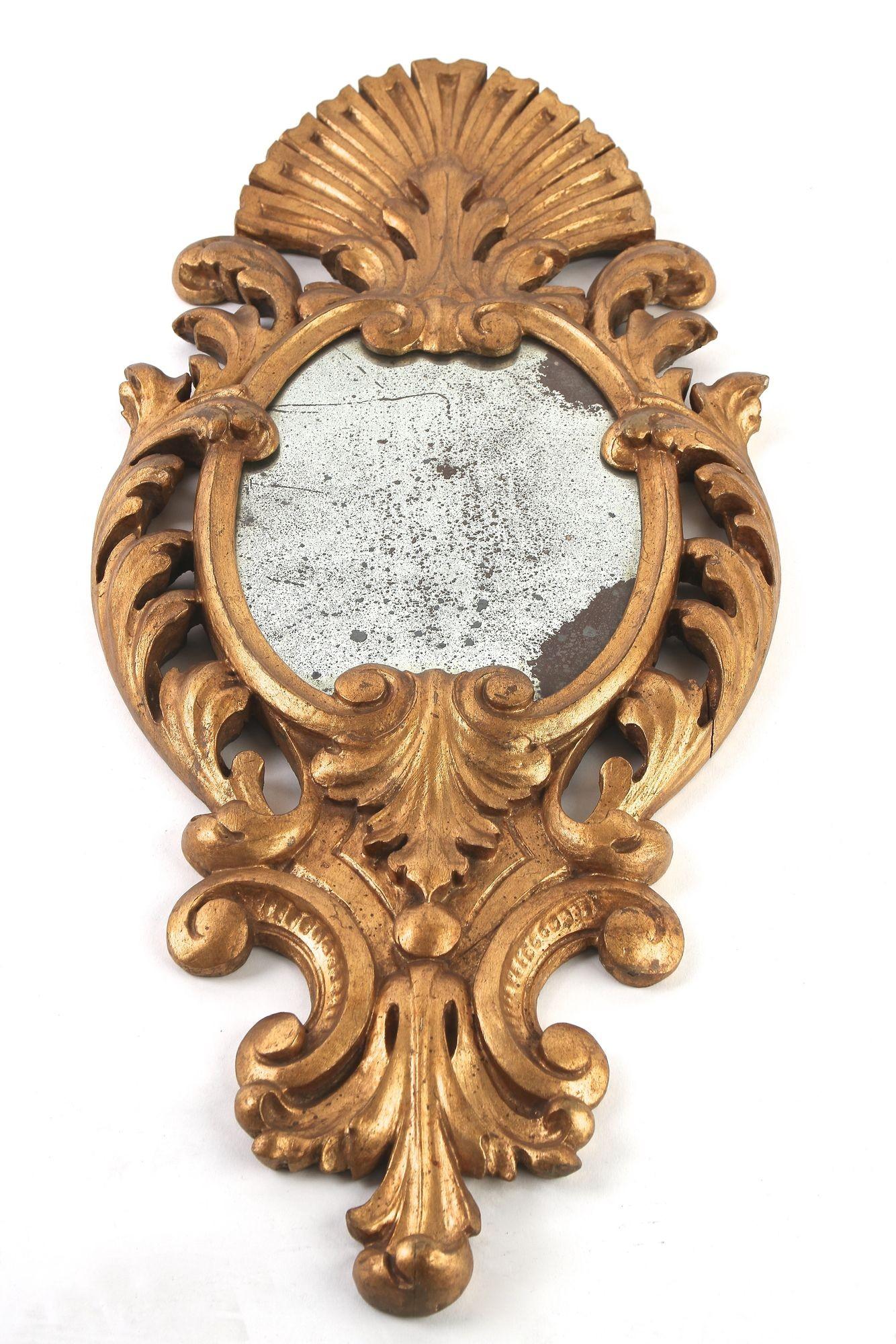 Pair Of 19th Century Italian Gilt Wall Mirrors, Handcarved - IT ca. 1850 en venta 2