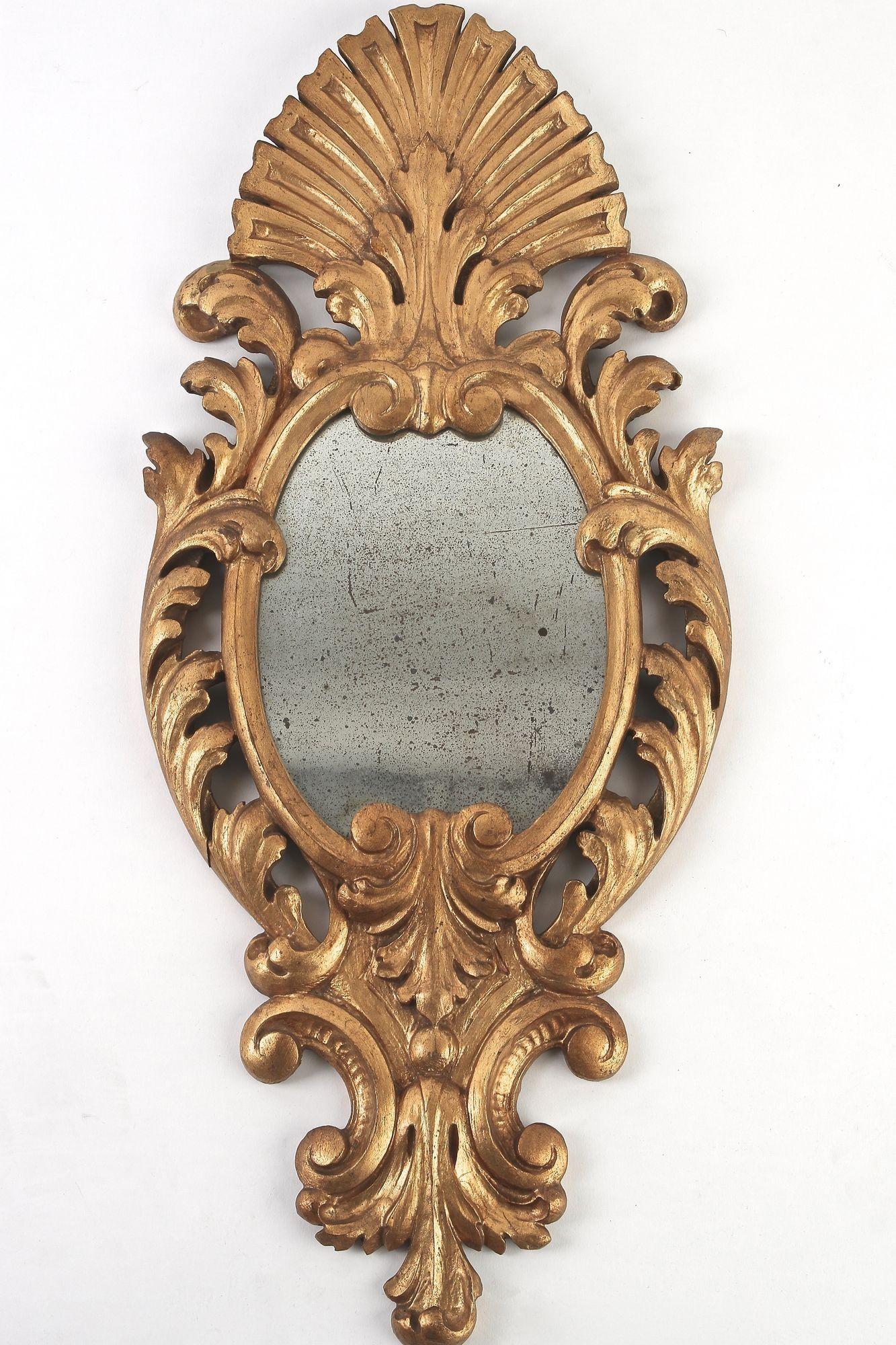 Pair Of 19th Century Italian Gilt Wall Mirrors, Handcarved - IT ca. 1850 en venta 7