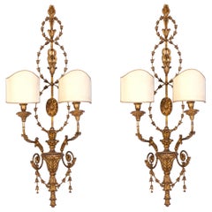 Pair of 19th Century Italian Gilt-wood Wall Lights Roma, 1840