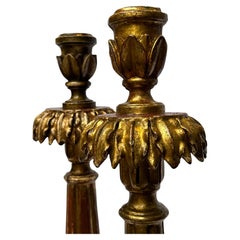 Pair of 19th-Century Italian Giltwood Altar Prickets