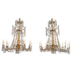 Pair of 19th Century Italian Giltwood Chandelier