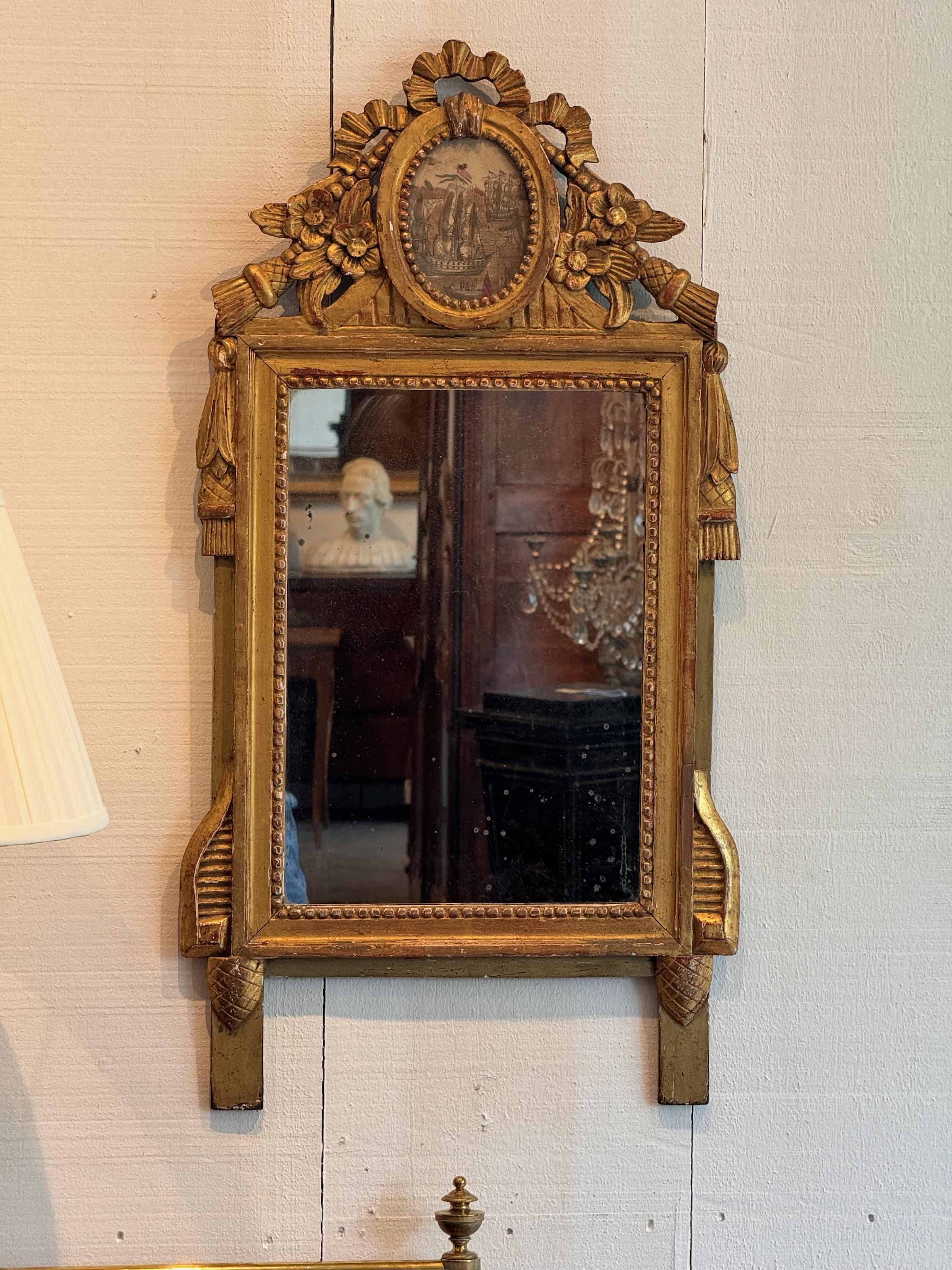 Paire de miroirs italiens en bois doré du 19e siècle Bon état - En vente à Charlottesville, VA