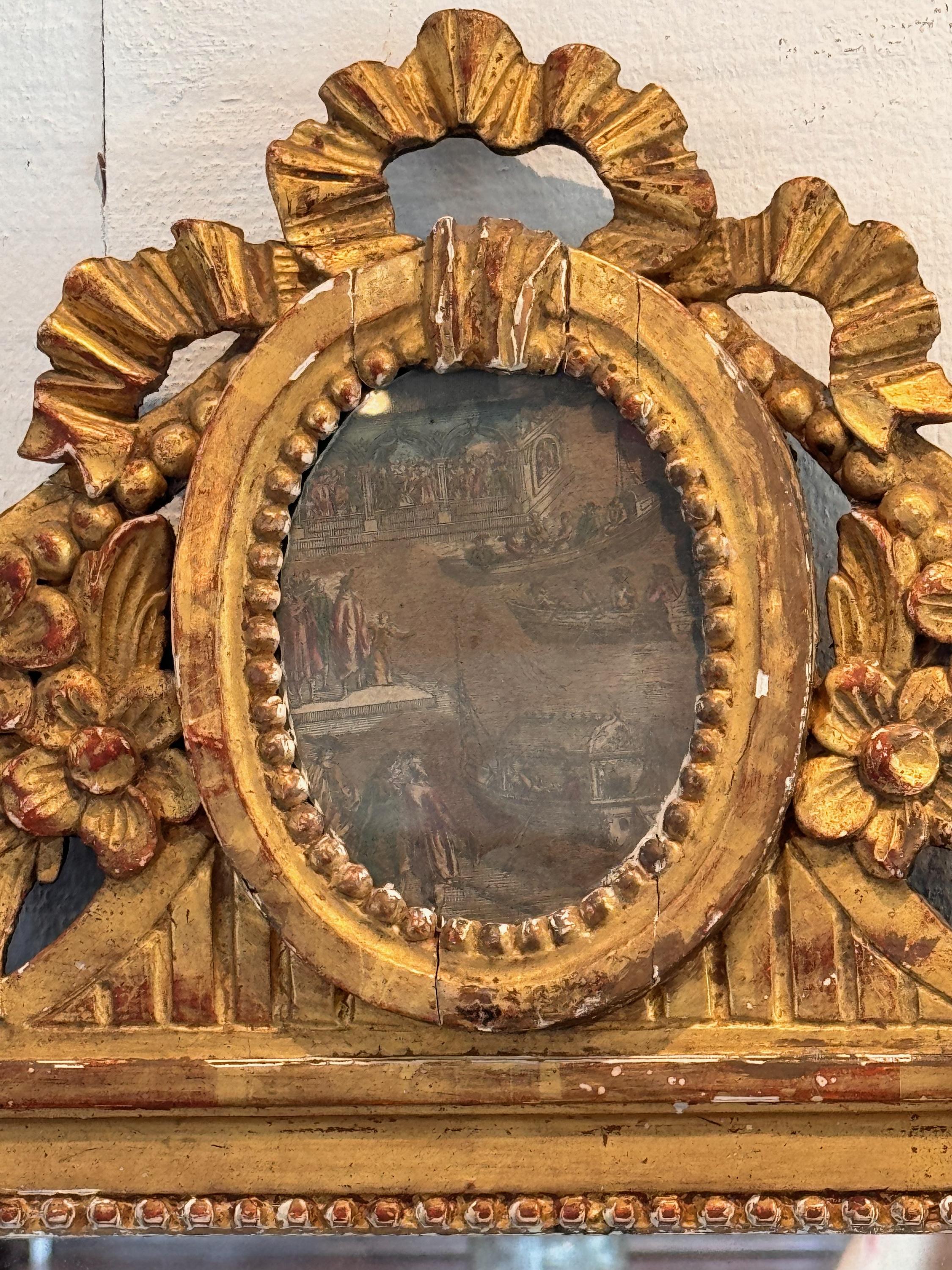 Paire de miroirs italiens en bois doré du 19e siècle en vente 2