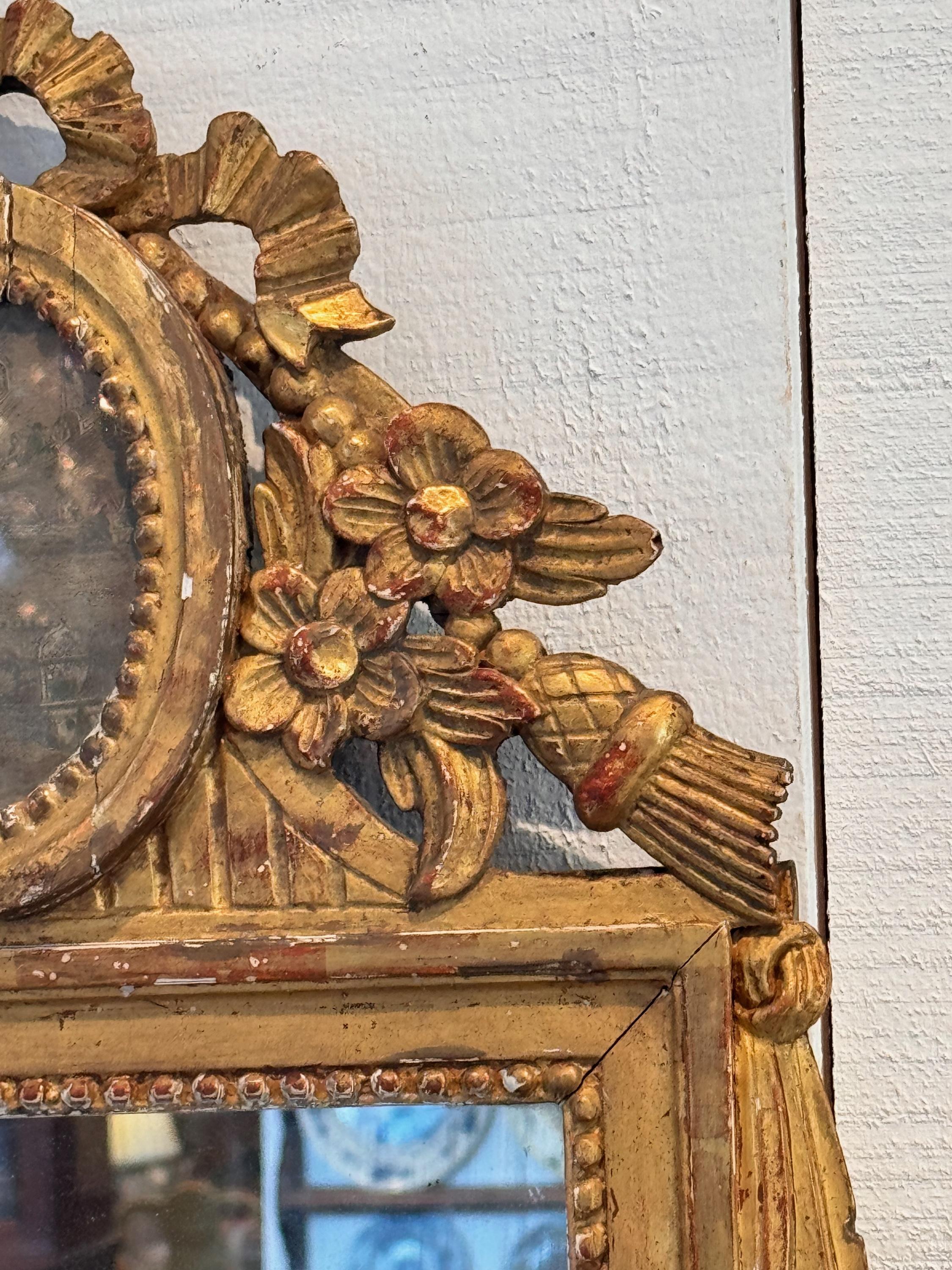Paire de miroirs italiens en bois doré du 19e siècle en vente 3