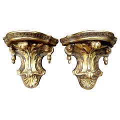 Pair of 19th Century Italian Giltwood Wall Brackets