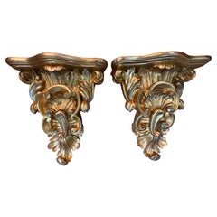 Pair Of 19th Century Italian Giltwood Wall Brackets