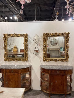 Pair of 19th Century Italian Gold Gilded Florentine Framed Mirrors