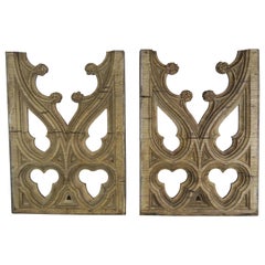 Pair of 19th Century Italian Gothic Style Wood Fragments