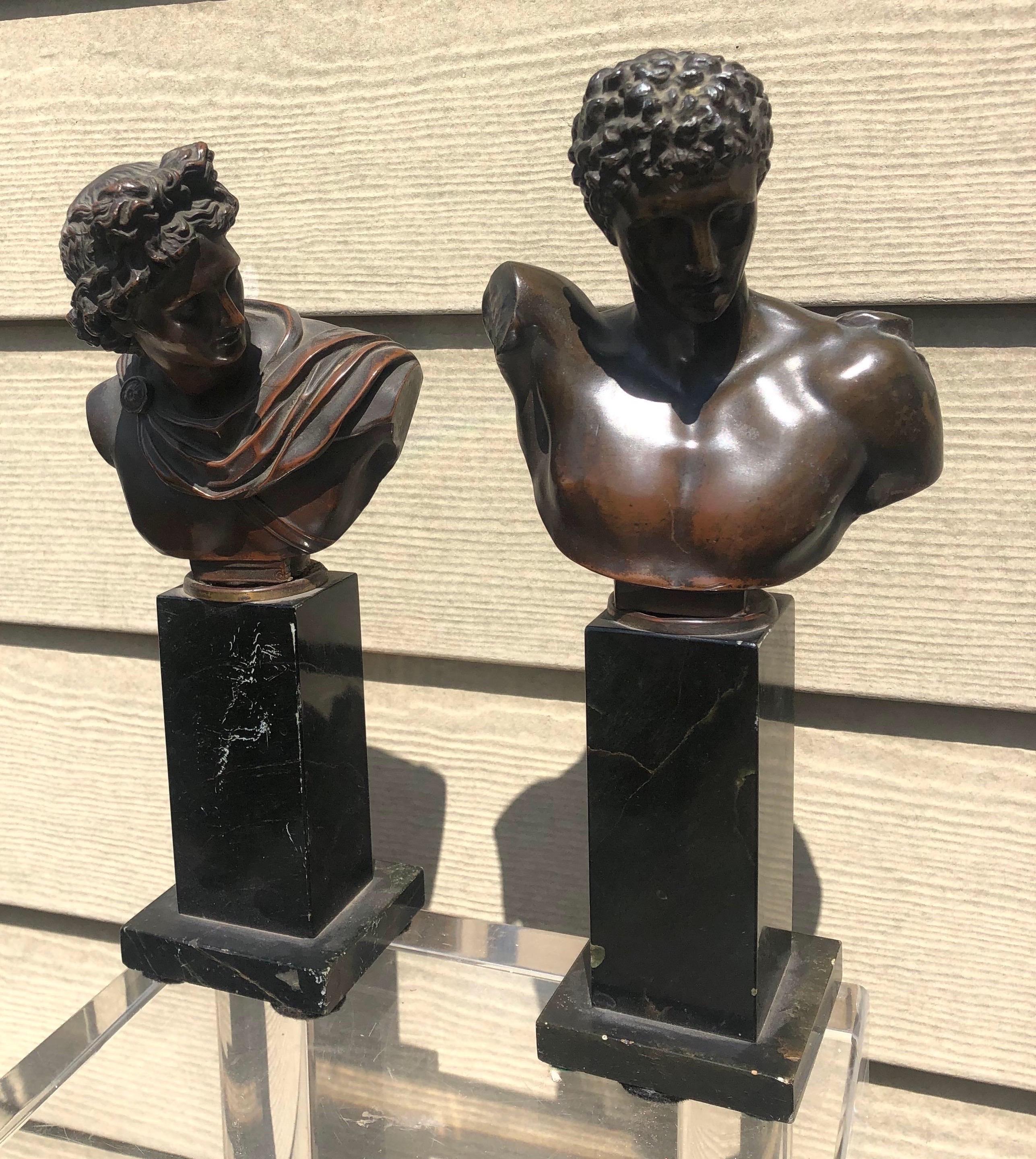 Pair of 19th century Italian Grand Tour busts. Possibly Hermes and Apollo. 

  