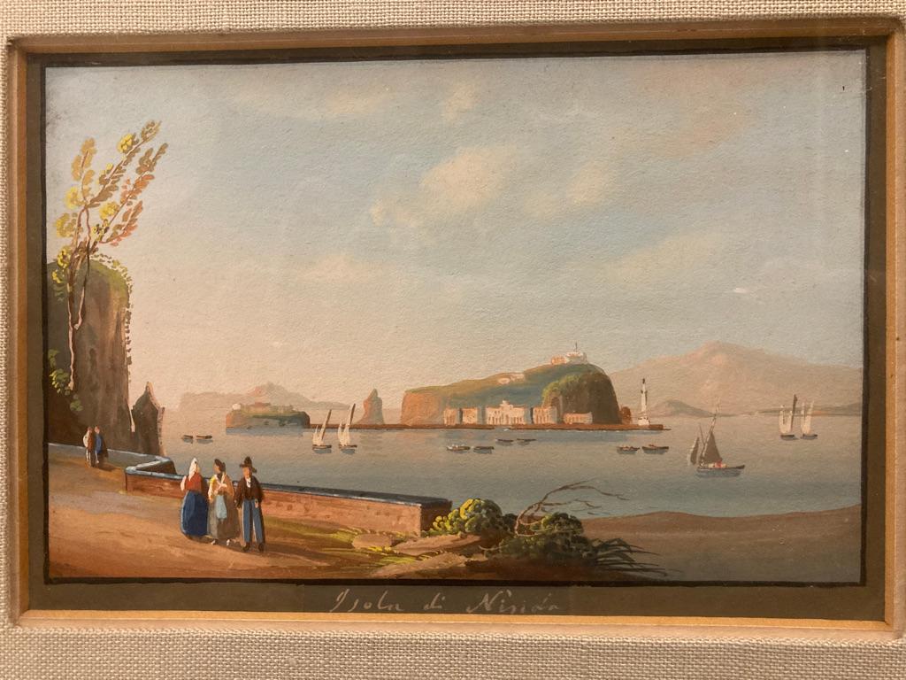 Pair of 19th Century Italian Grand Tour Gouaches of the Bay of Naples 6