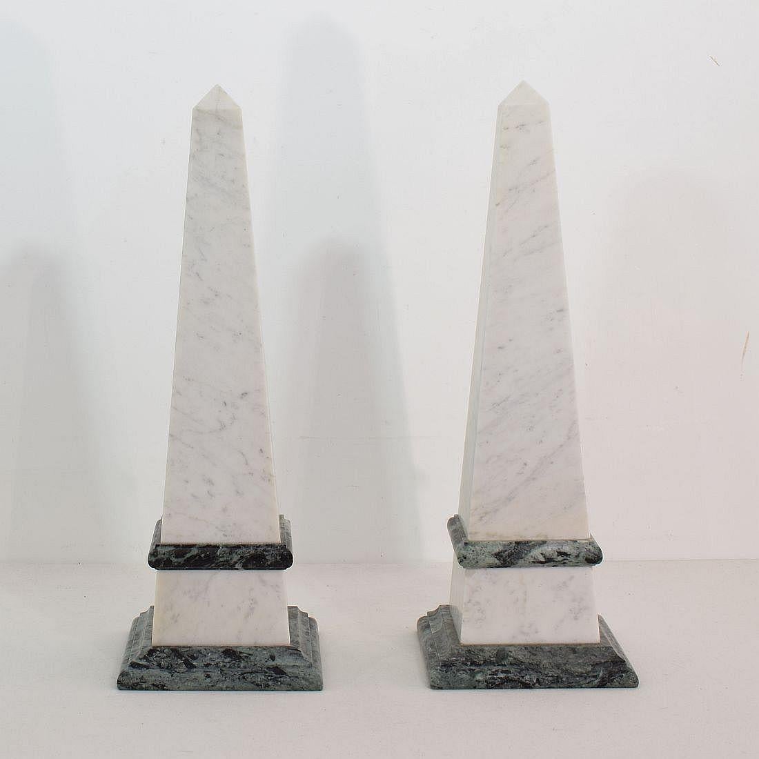 Pair of 19th Century Italian Grand Tour Marble Obelisks 1