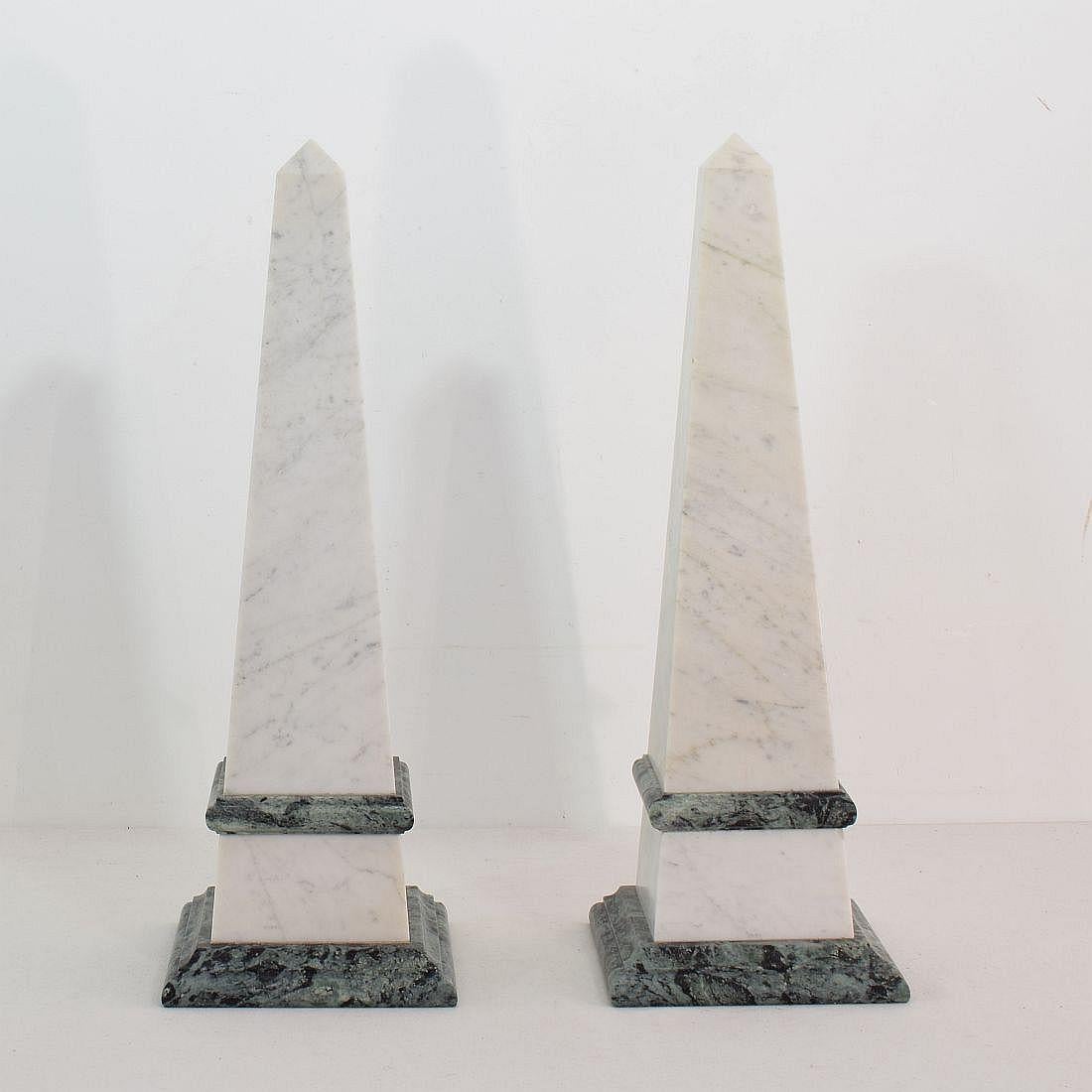 Pair of 19th Century Italian Grand Tour Marble Obelisks 3