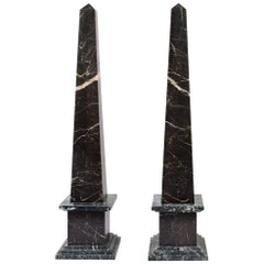 Pair of 19th Century Italian Grand Tour Marble Obelisks