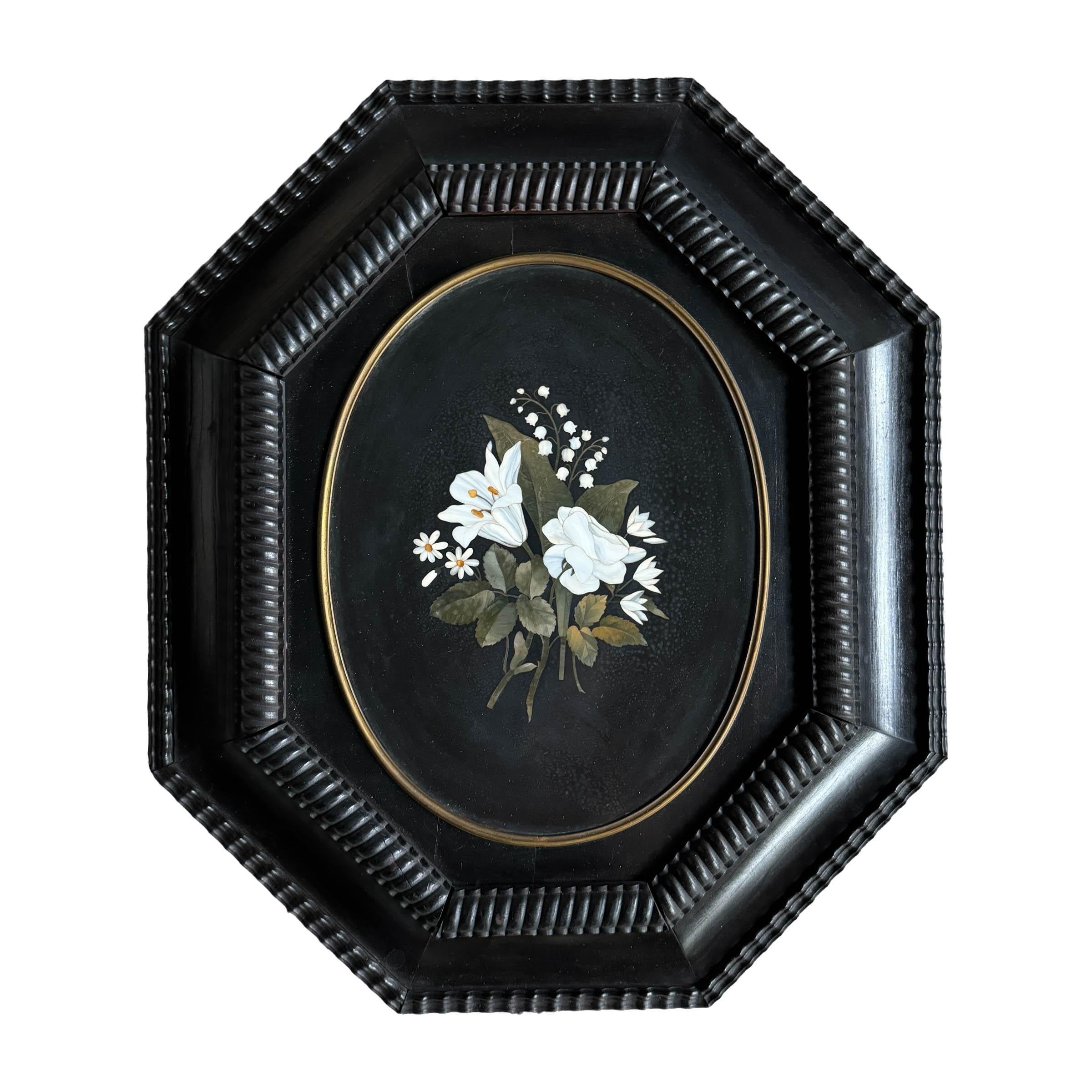 Marble Pair of 19th Century Italian Grand Tour Pietra Dura 'Paintings'