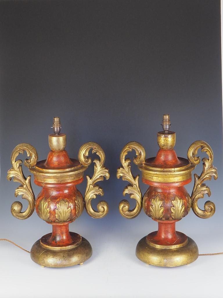 Pair of 19th Century Italian Hand Carved and Painted Table Lamps For ...