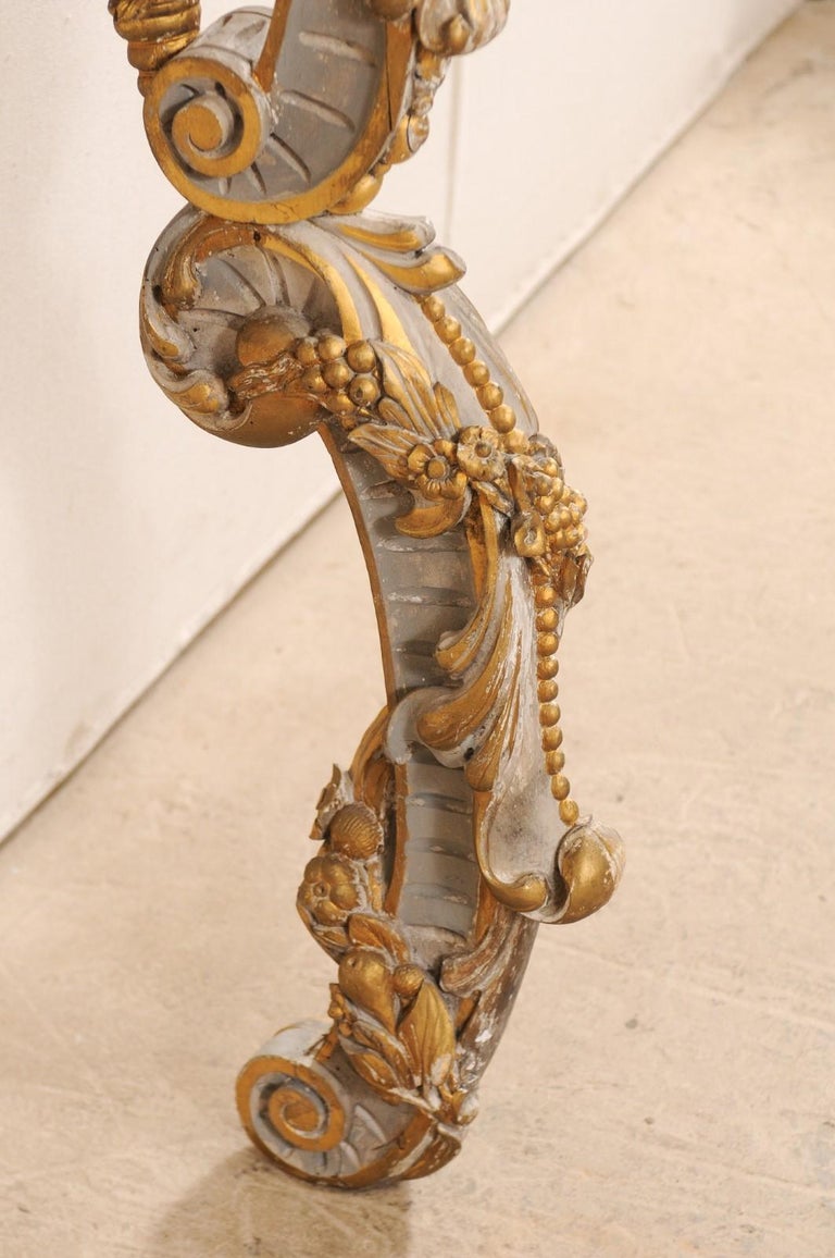Pair of 19th Century Italian Hand Painted and Carved Wood Wall-Mount ...