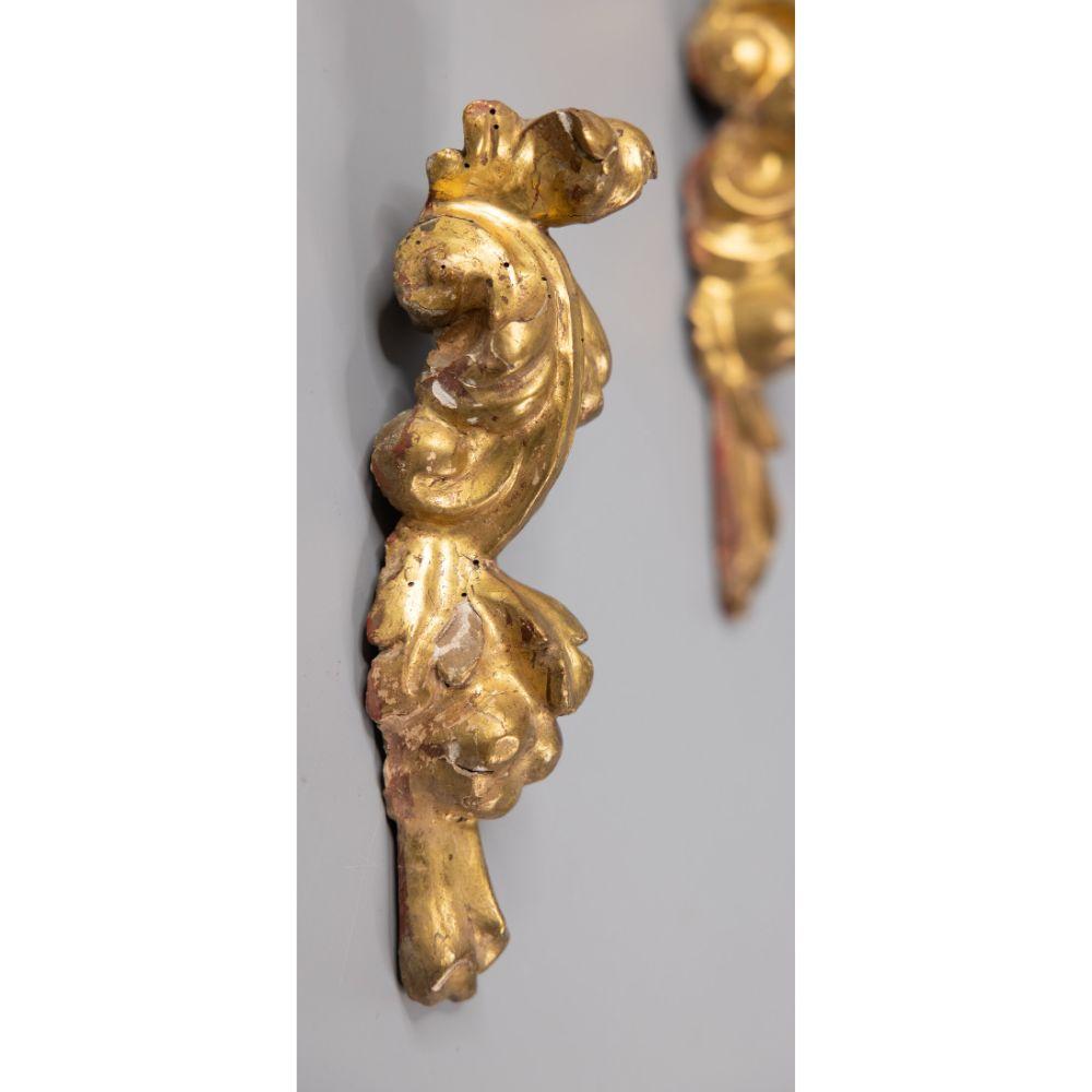 Pair of 19th Century Italian Hanging Giltwood Fragments Wall Decor In Good Condition In Pearland, TX