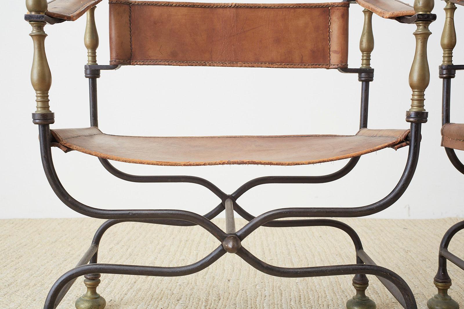 Pair of 19th Century Italian Iron Savonarola Dante Chairs 11
