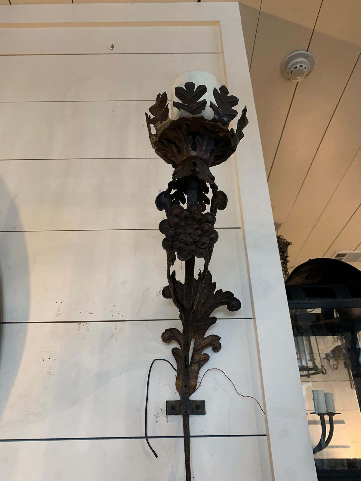 Pair of 19th Century Italian Iron Sconces For Sale 10