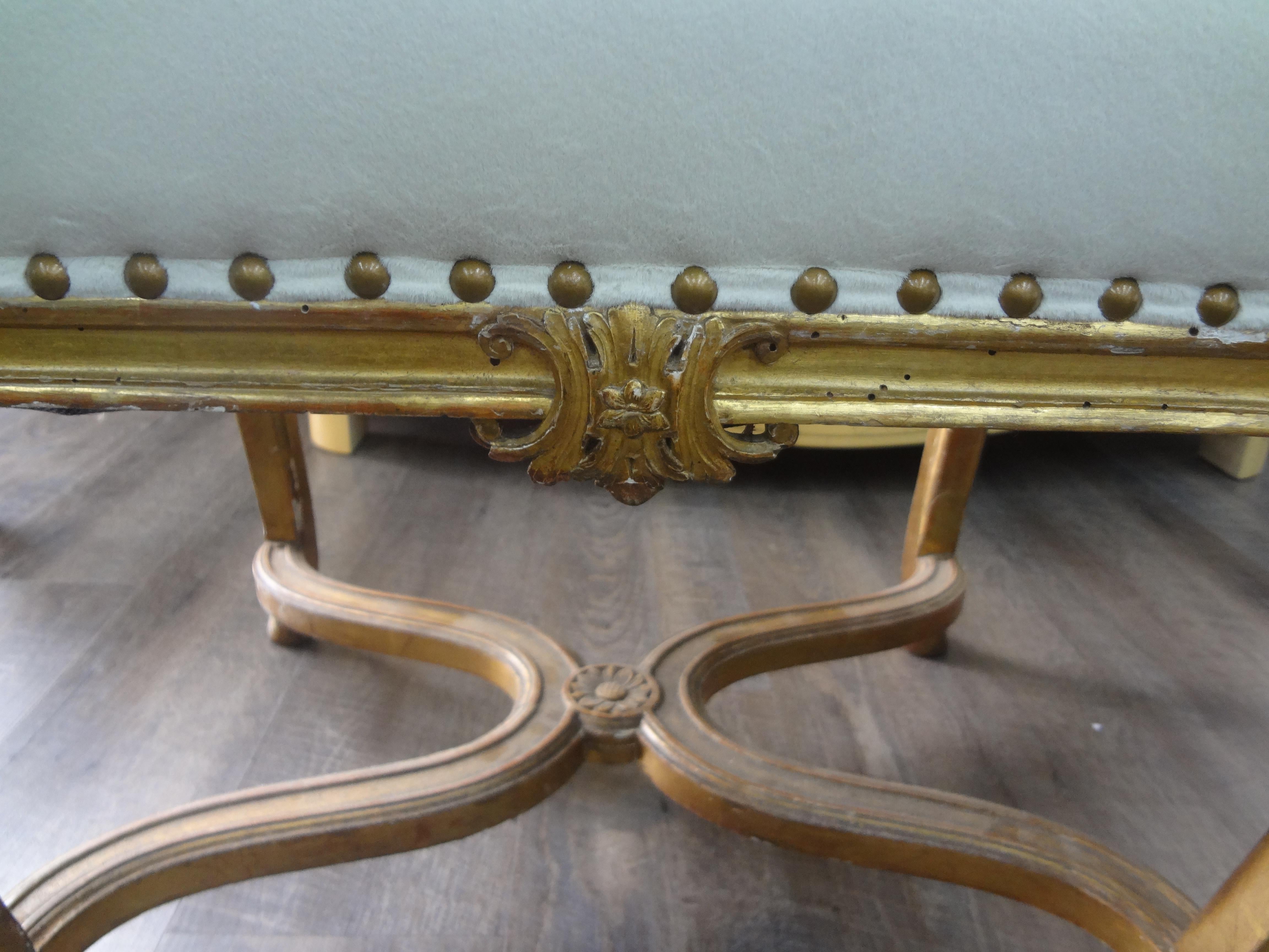 Pair of 19th Century Italian Louis xvi Style Giltwood Benches 4