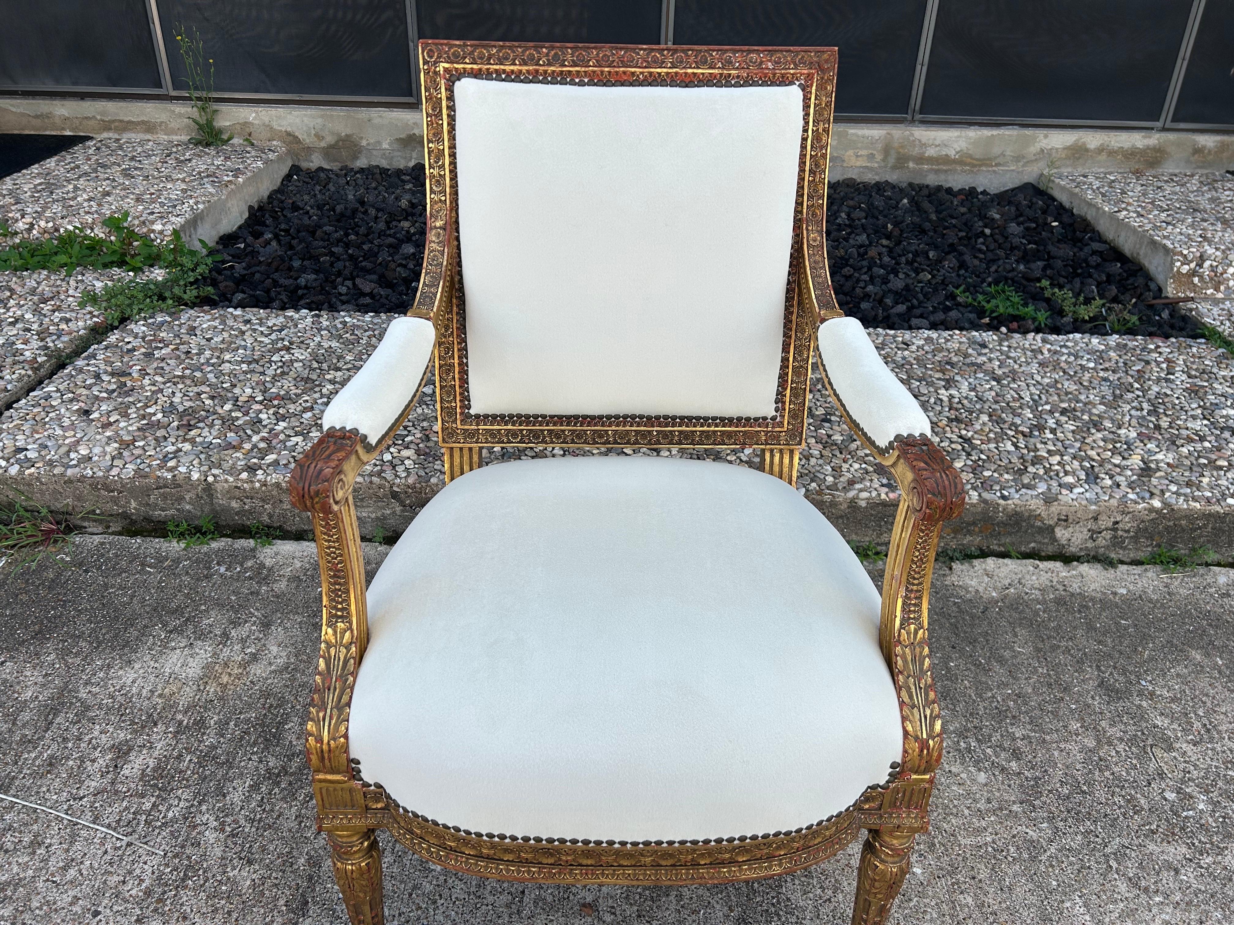 Paire de chaises italiennes de style Louis XVI du 19ème siècle en vente 5