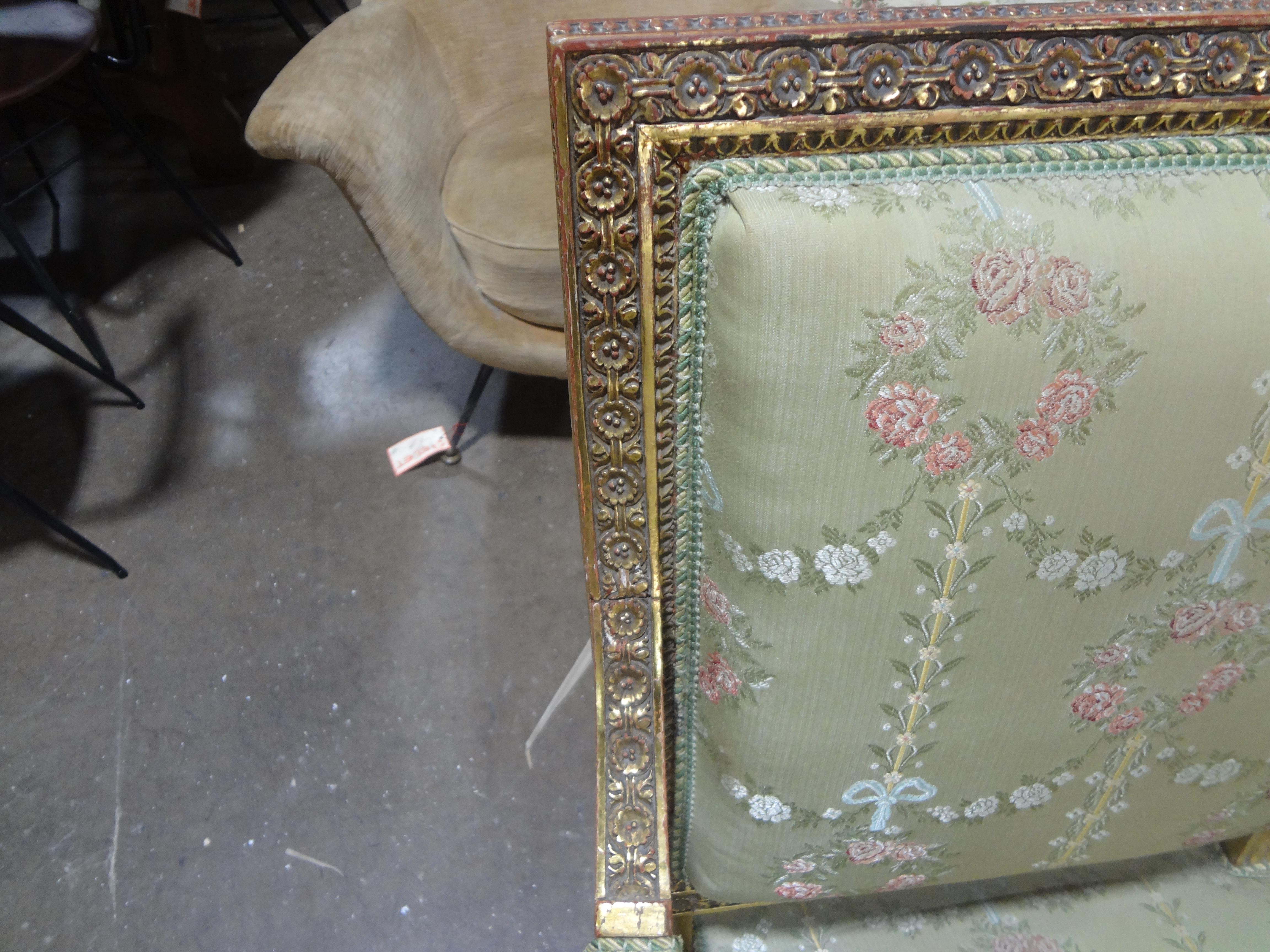 Pair Of 19th Century Italian Louis XVI Style Giltwood Chairs For Sale 6