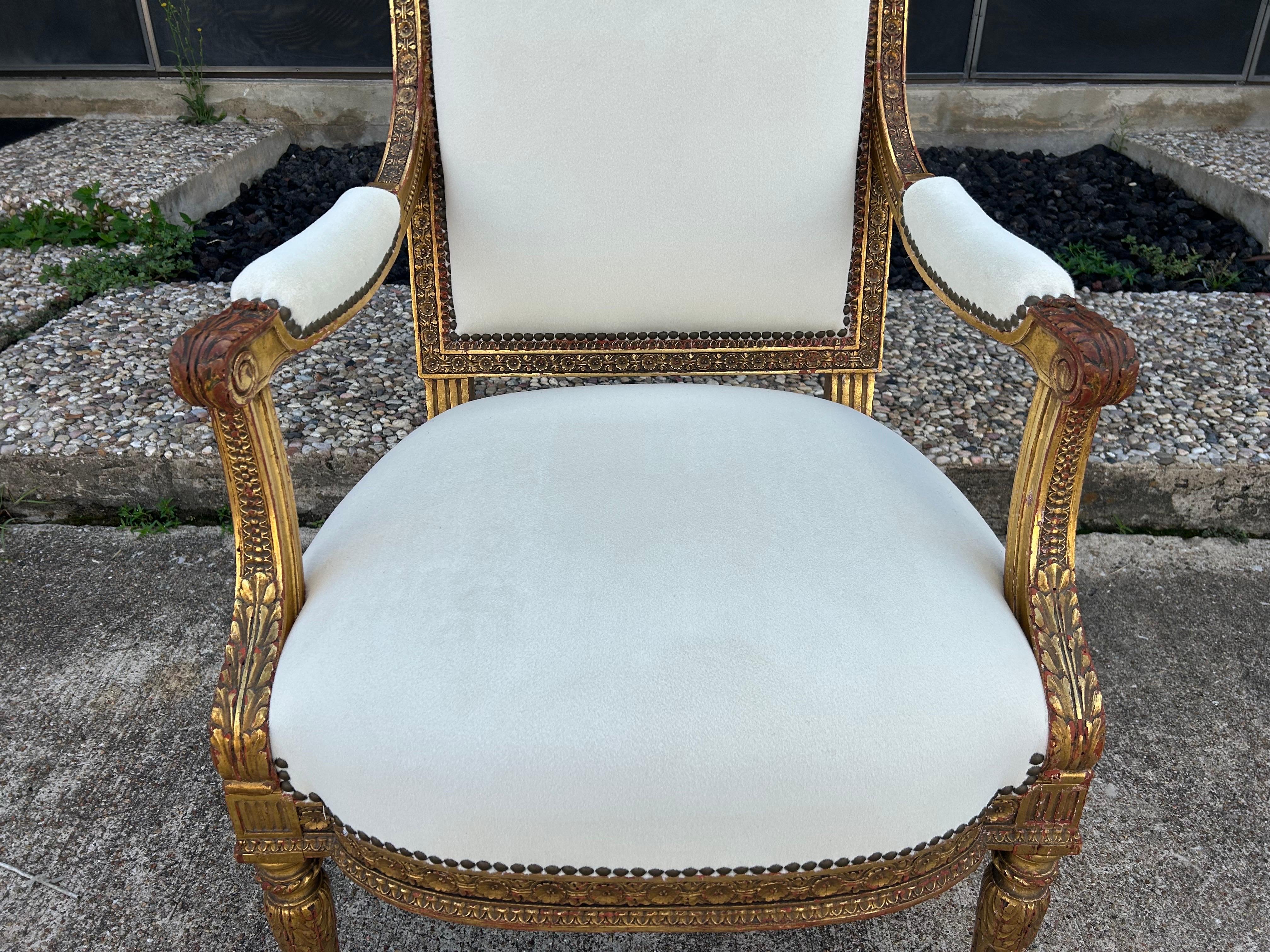 Paire de chaises italiennes de style Louis XVI du 19ème siècle en vente 6