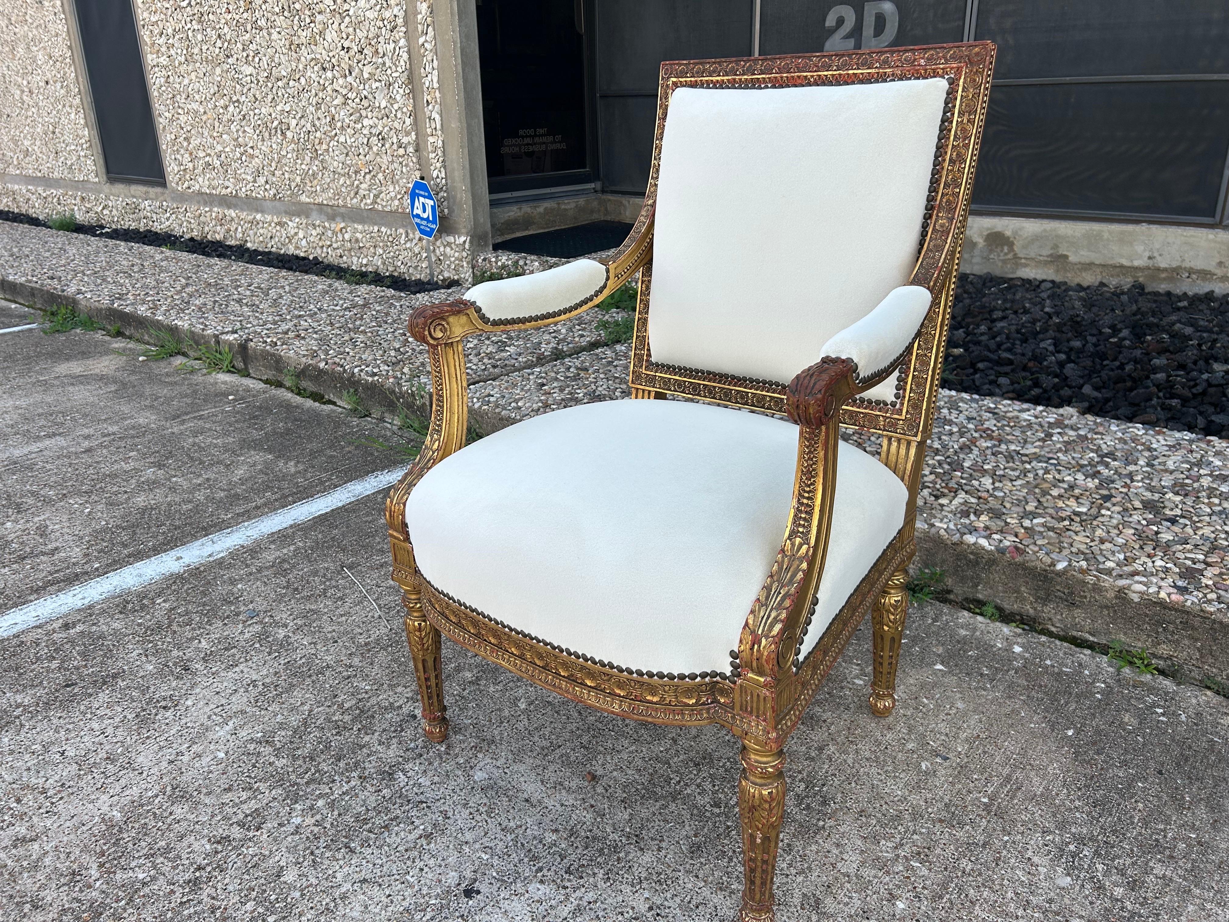 Paire de chaises italiennes de style Louis XVI du 19ème siècle Bon état - En vente à Houston, TX