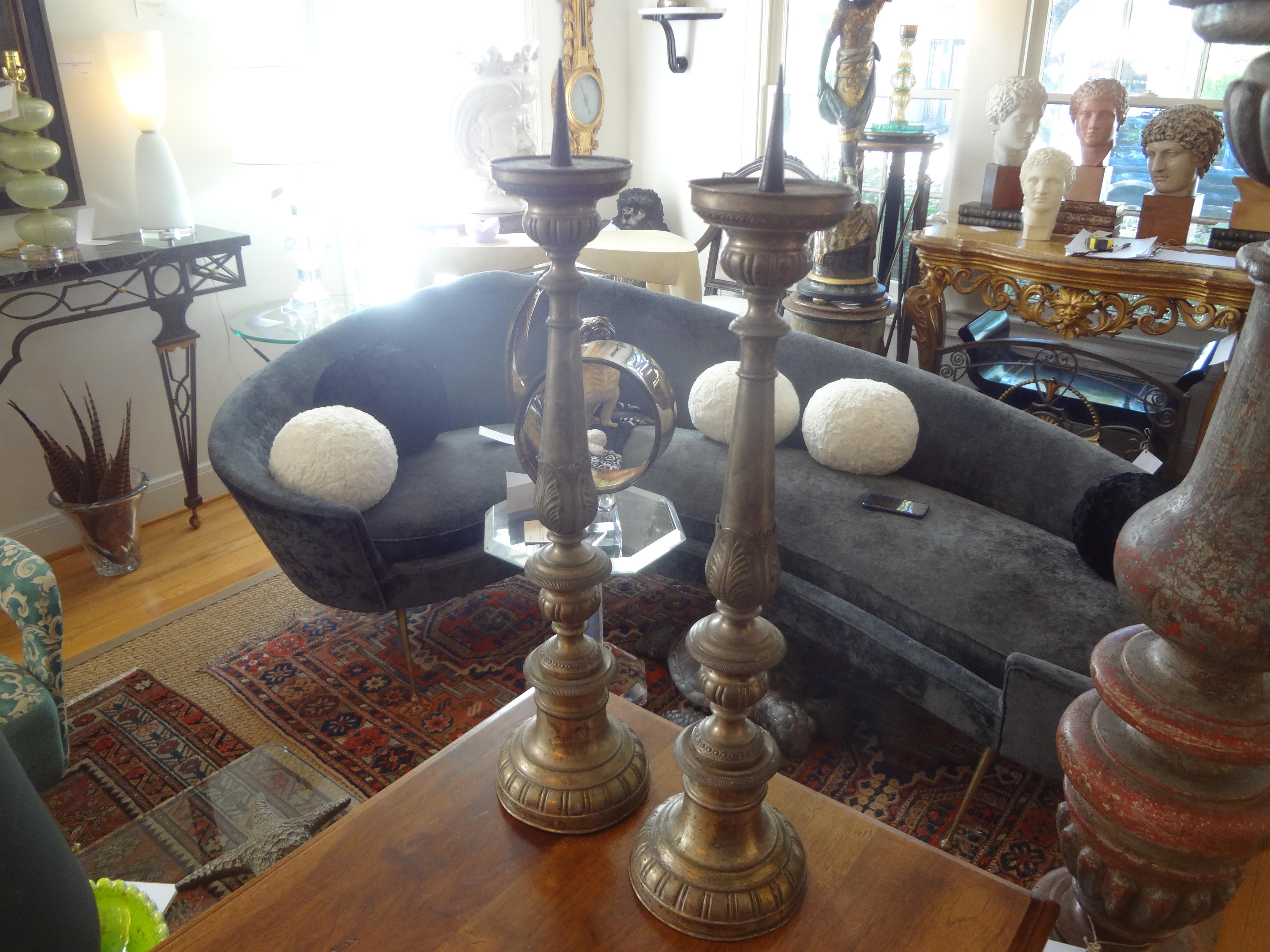 Pair of 19th Century Italian Louis XVI Style Silver Plate Candlesticks For Sale 5