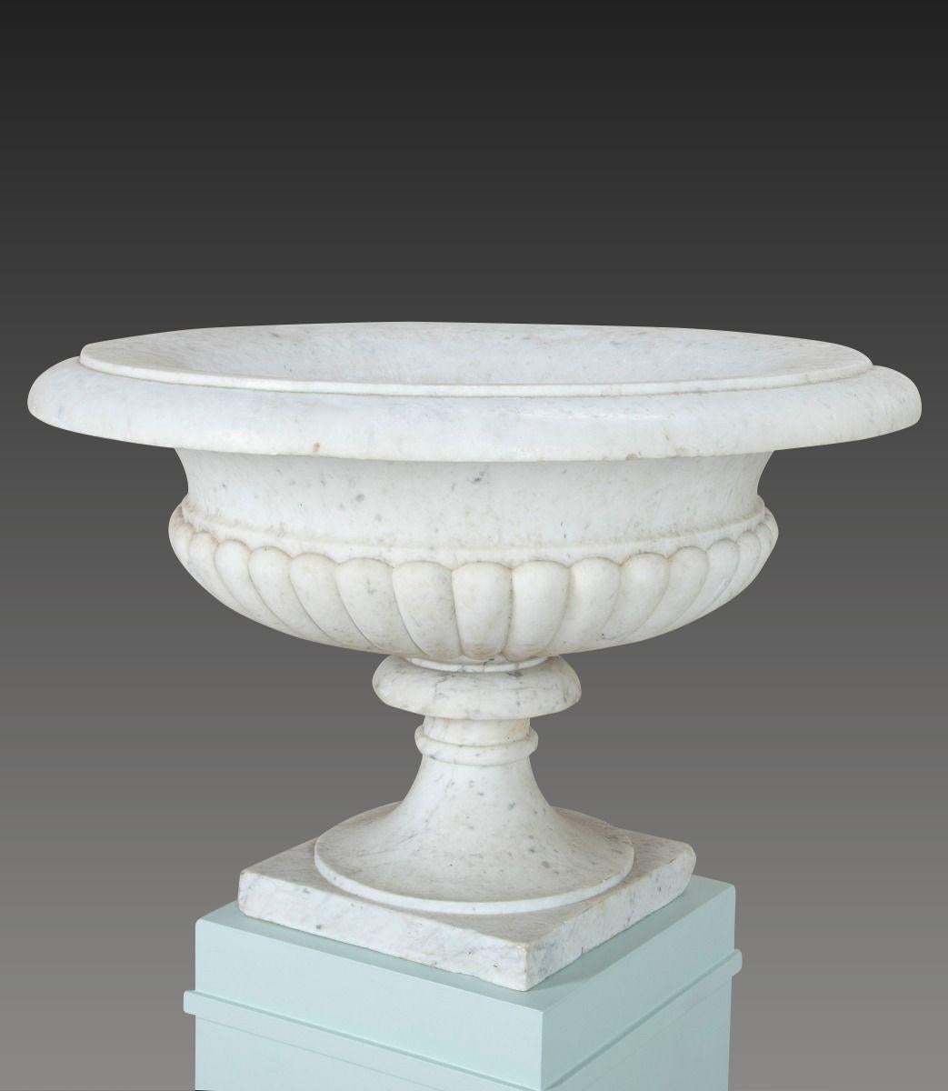 Pair of 19th Century Italian Marble Tazza Urns im Zustand „Gut“ im Angebot in Shipston-On-Stour, GB