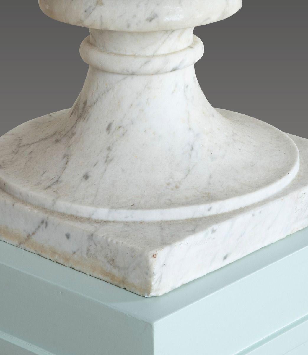 Pair of 19th Century Italian Marble Tazza Urns (Frühes 19. Jahrhundert) im Angebot