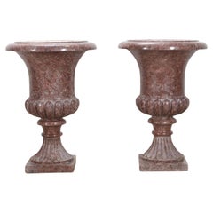 Pair of 19th Century Italian Marble Urns