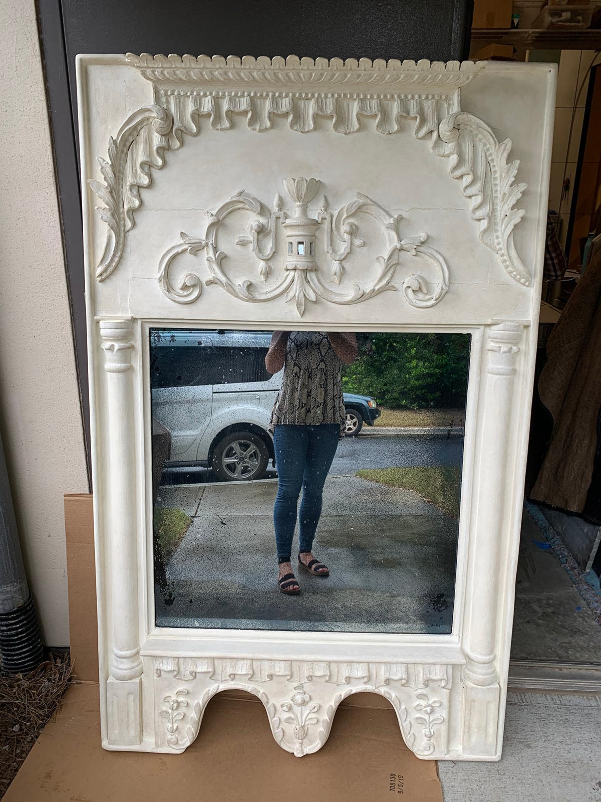 Pair of 19th century Italian mirrors with hand painted custom finish.