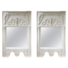 Pair of 19th Century / 20th Century Italian Hand Carved Mirrors  Custom Finish