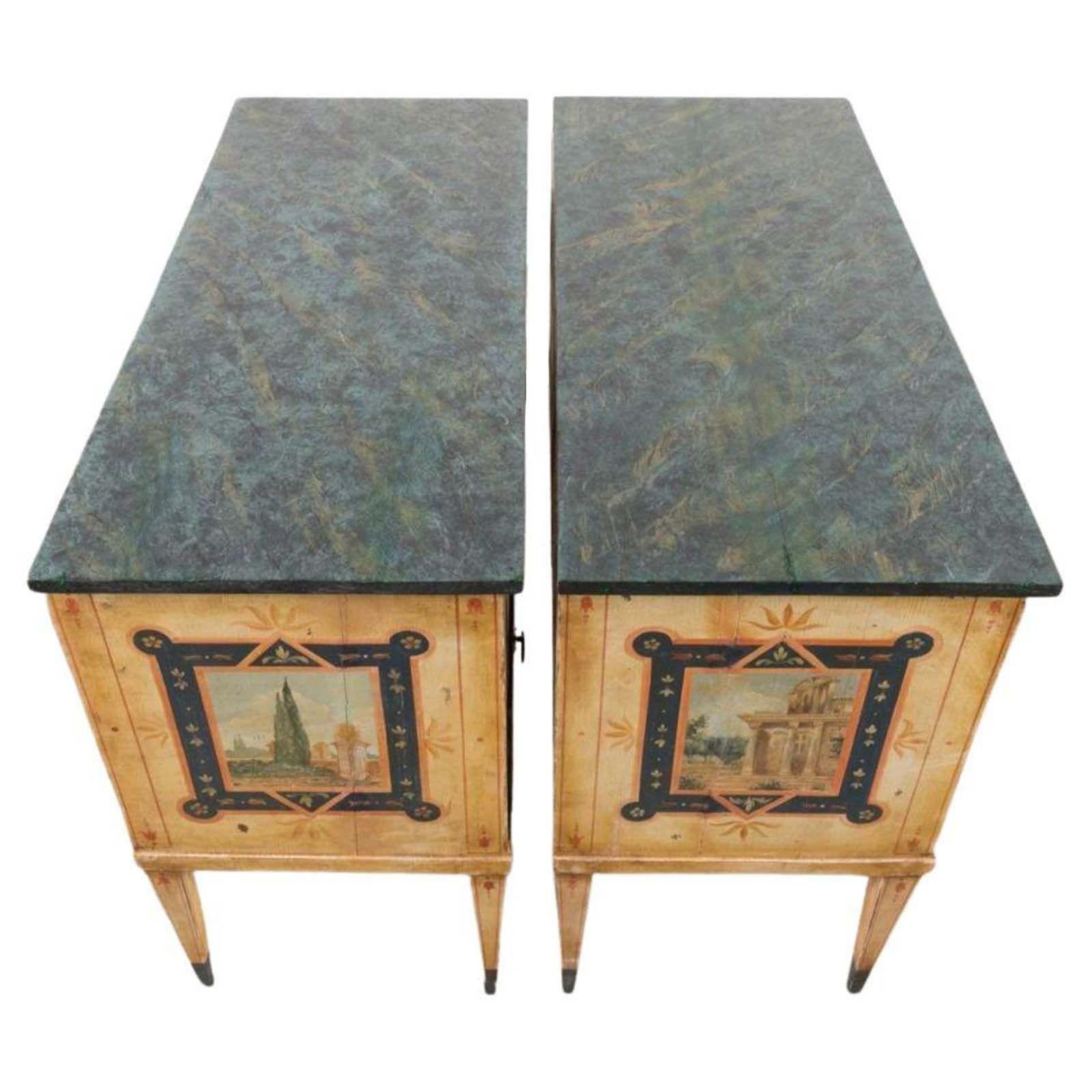 Pair of 19th Century Italian Neoclassical Commodes In Good Condition For Sale In Los Angeles, CA